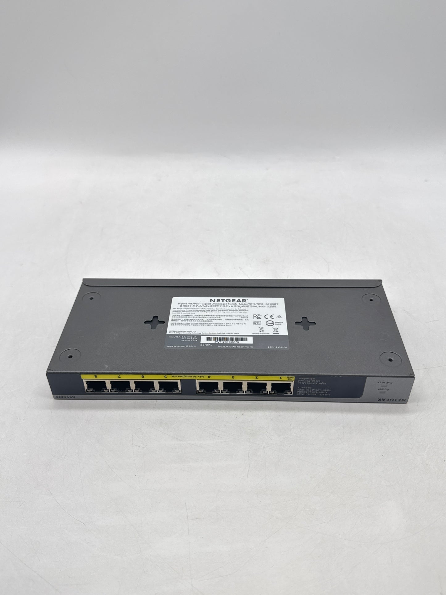 Netgear GS108PP 8-Port PoE/PoE+ Gigabit Unmanaged Switch