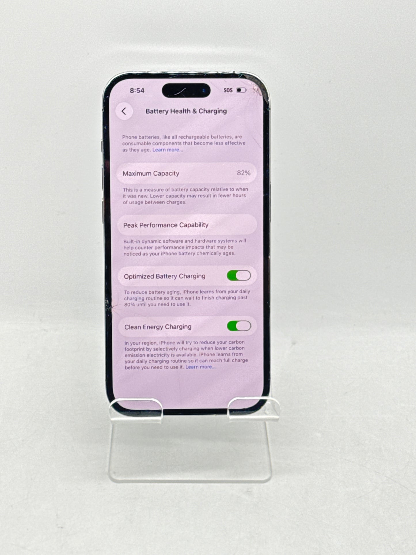 Apple iPhone 14 Pro 6.1" 128GB Purple T-Mobile Broken