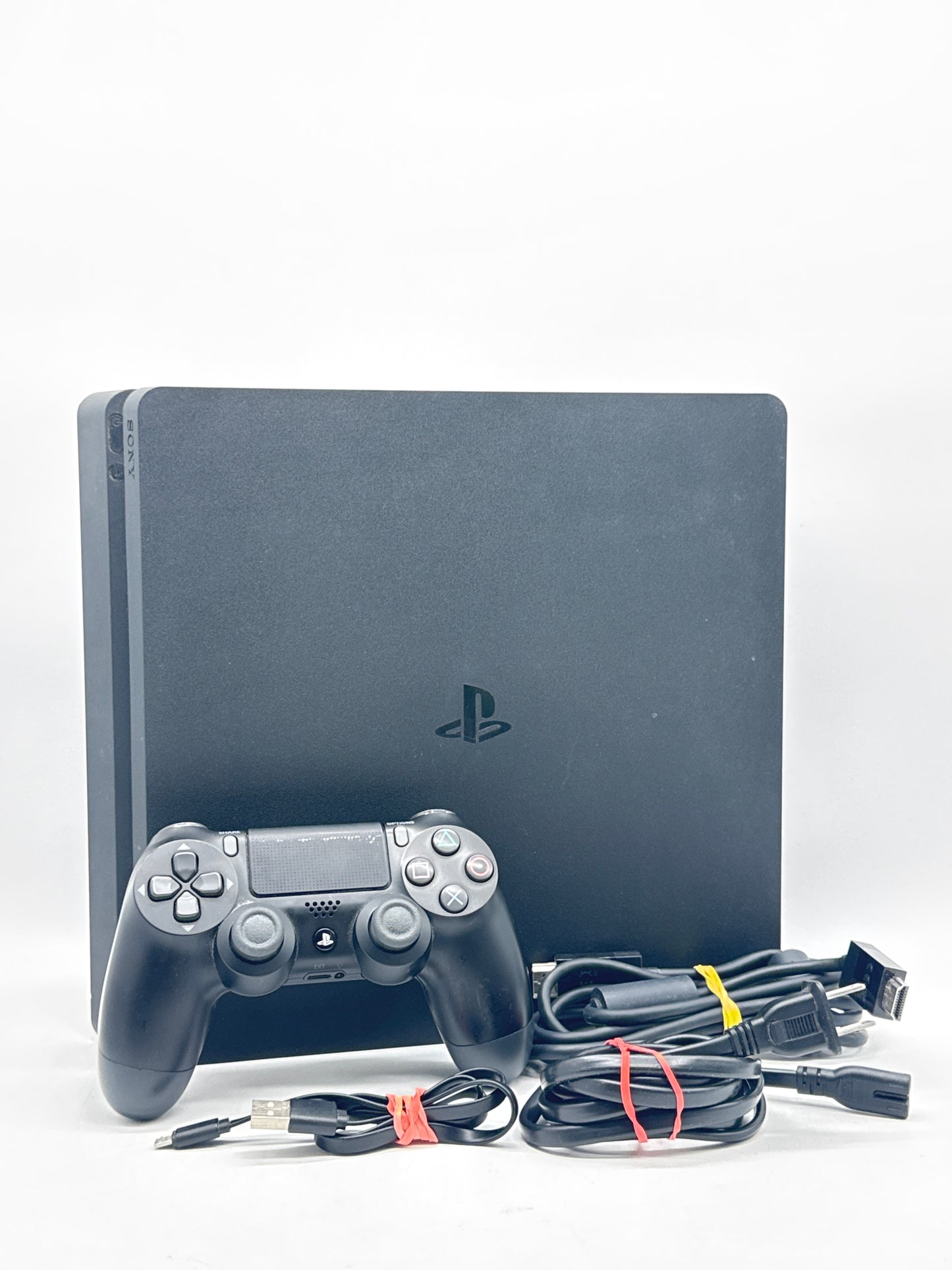 Sony CUH-2215B PS4 Slim 1TB Black Console with 1 Controller and Cables