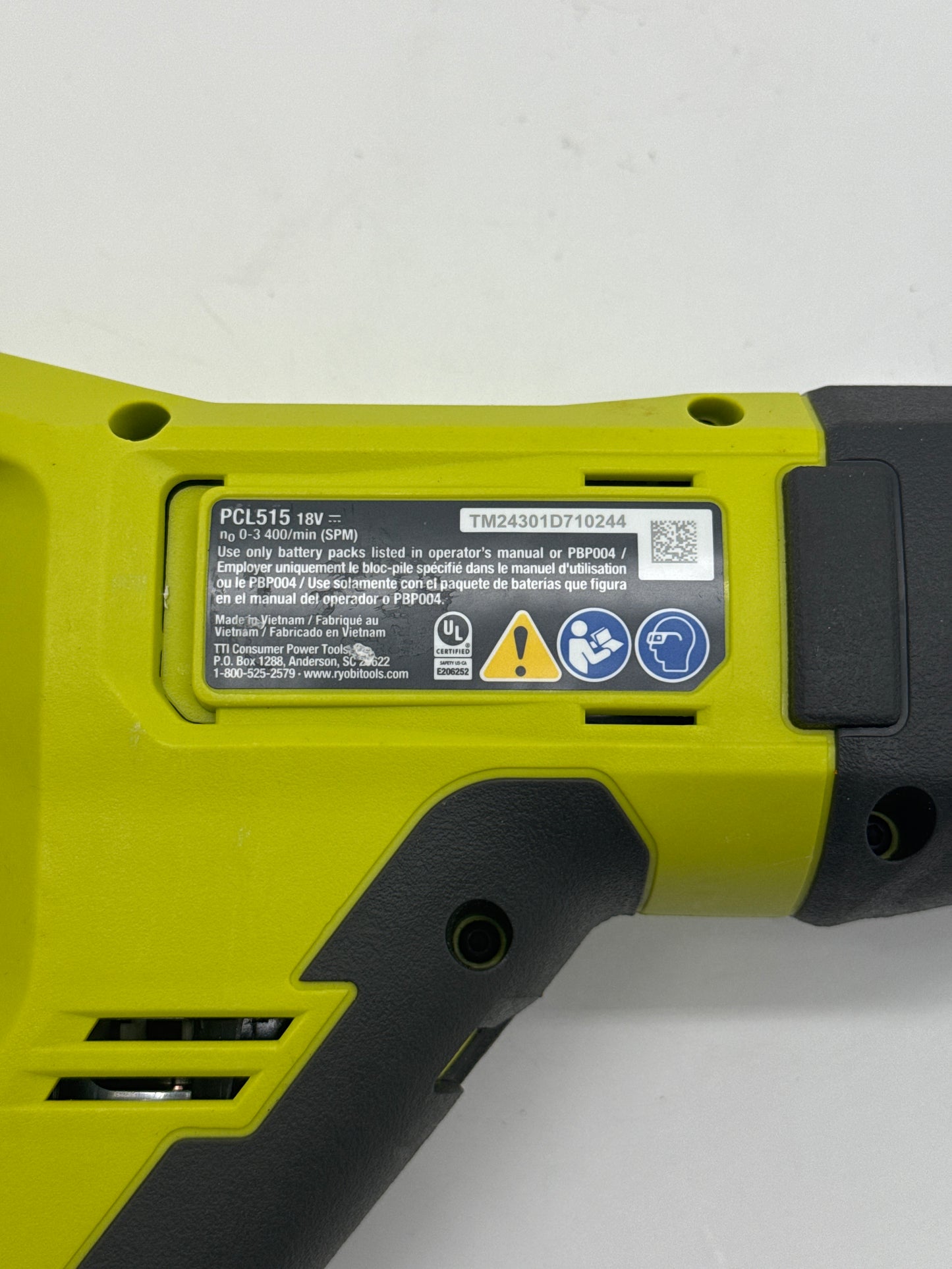 Ryobi PCL515 18V Reciprocating Saw - Used