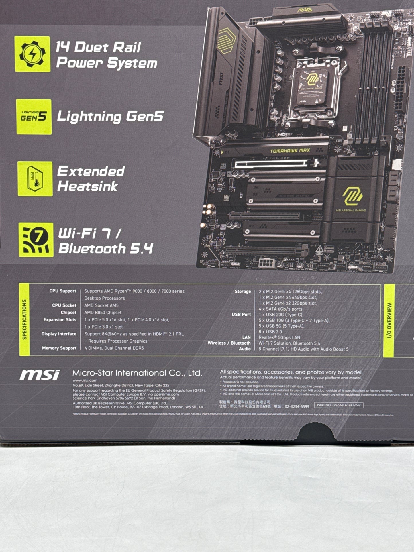 New MSI MAG B850 TOMAHAWK MAX WIFI Socket AM5 AMD B850 ATX DDR5 MotherBoard