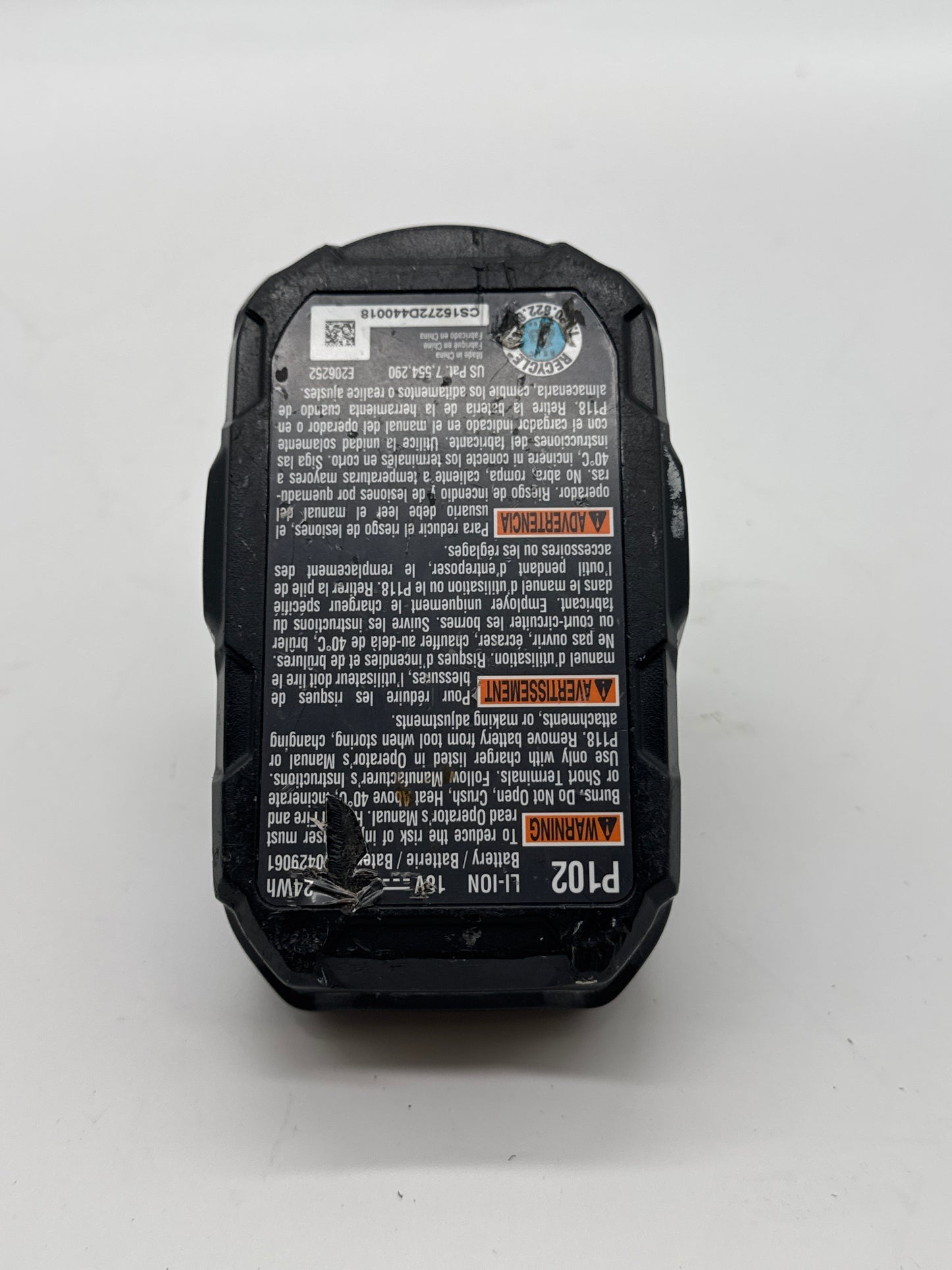 RYOBI P102 2.0 HOUR COMPACT 18V LITHIUM ION BATTERY