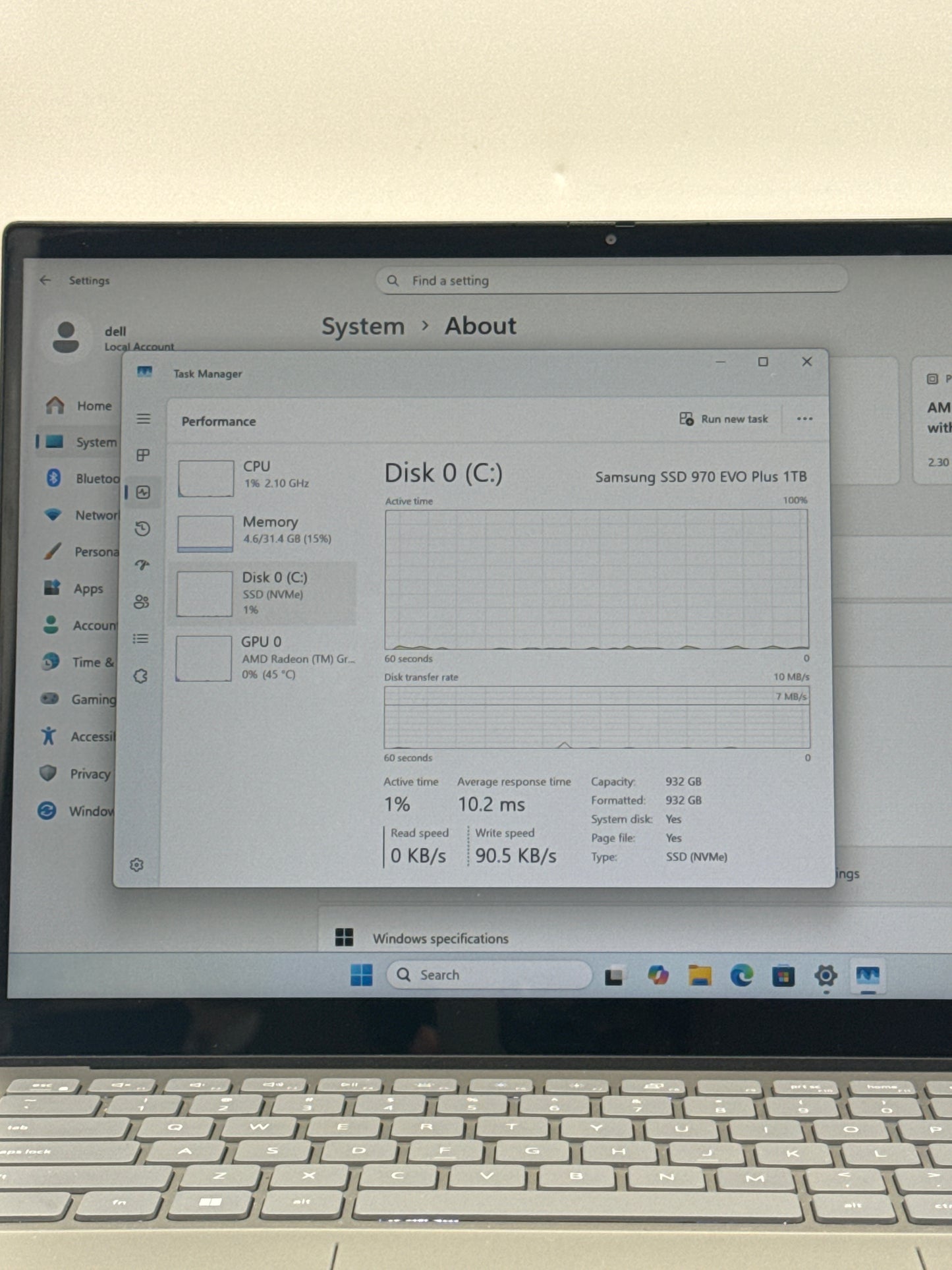 Dell Inspiron 14 7425 2-in-1 14" Touch Ryzen 5 5625U 2.30GHz 32GB RAM 1TB SSD
