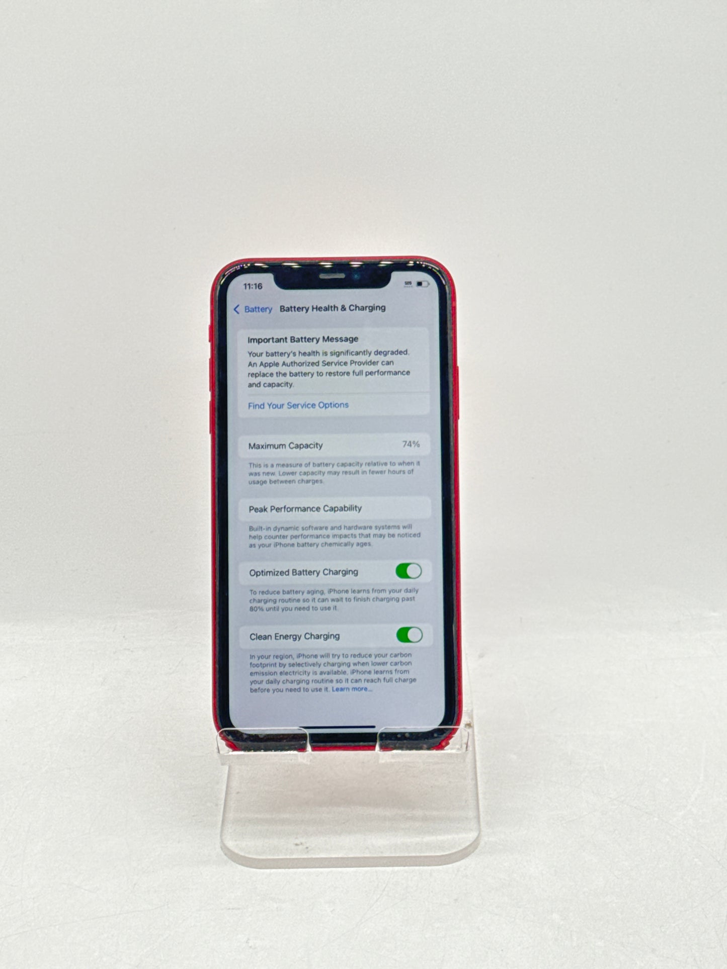 Apple iPhone 11 128GB Red A2111 - Service Battery