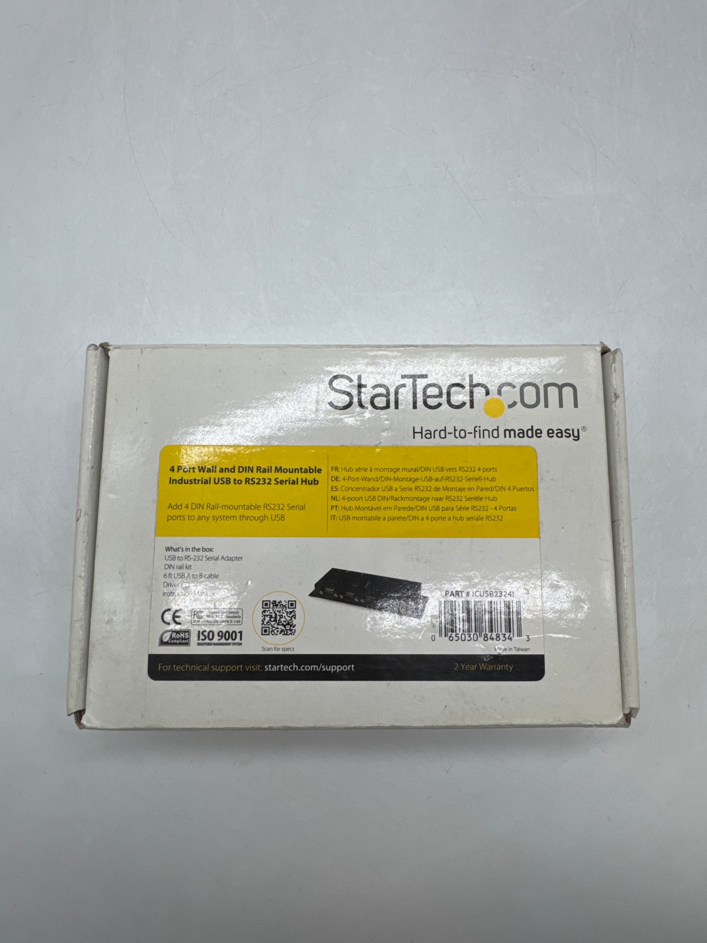 StarTech ICUSB2324I 4 Port USB to DB9 RS232 Serial Adapter Hub