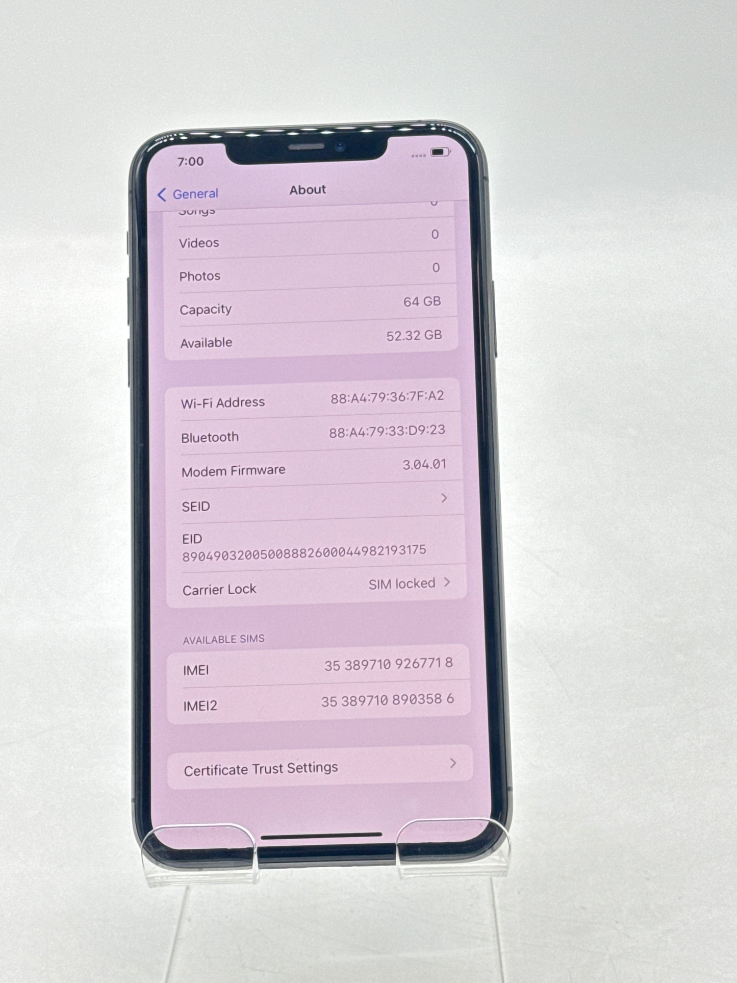 T-Mobile Apple iPhone 11 Pro Max A2161 64GB Space Gray 83% Battery Health