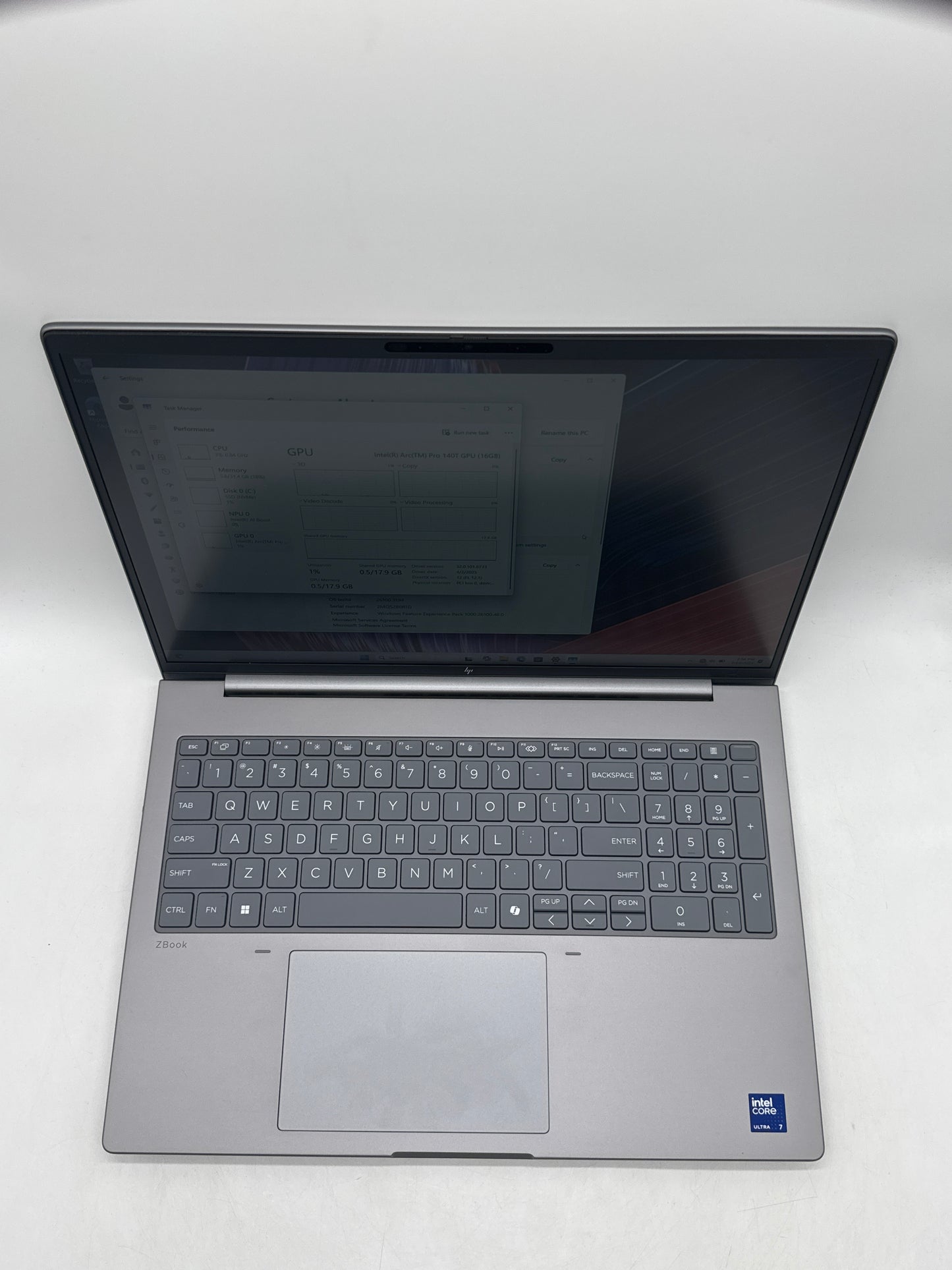 HP ZBook 8 G1i 16 Mobile Workstation PC 16" Core Ultra7 255H 512GB SSD 32GB RAM
