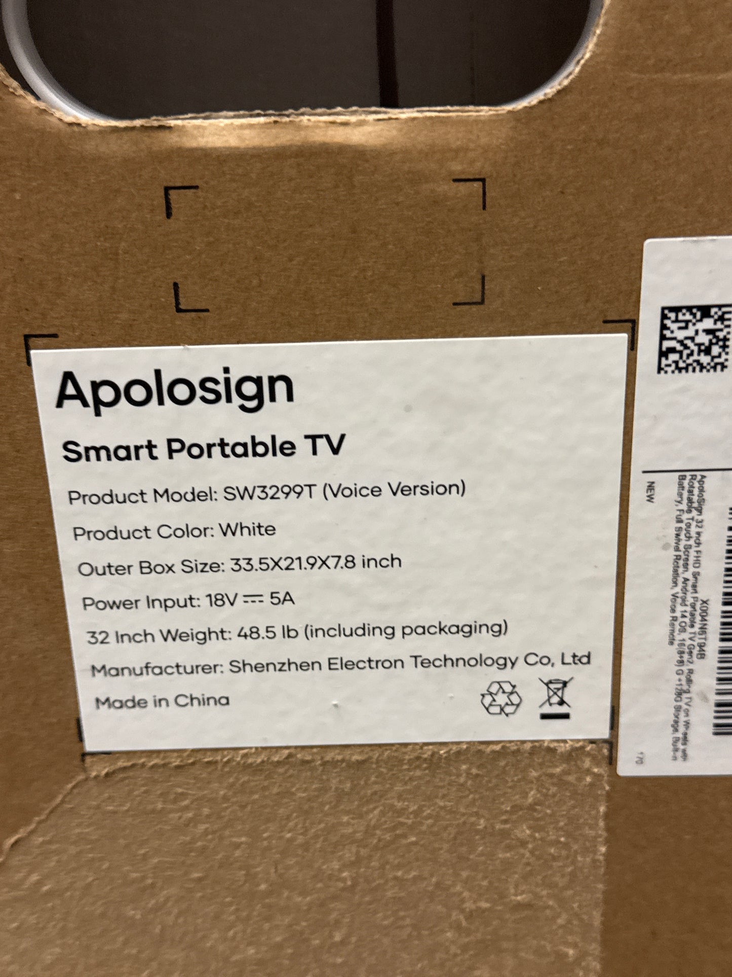 ApoloSign 32' Portable Monitor with Incell Touch Screen Smart TV GEN 2 SW3299t