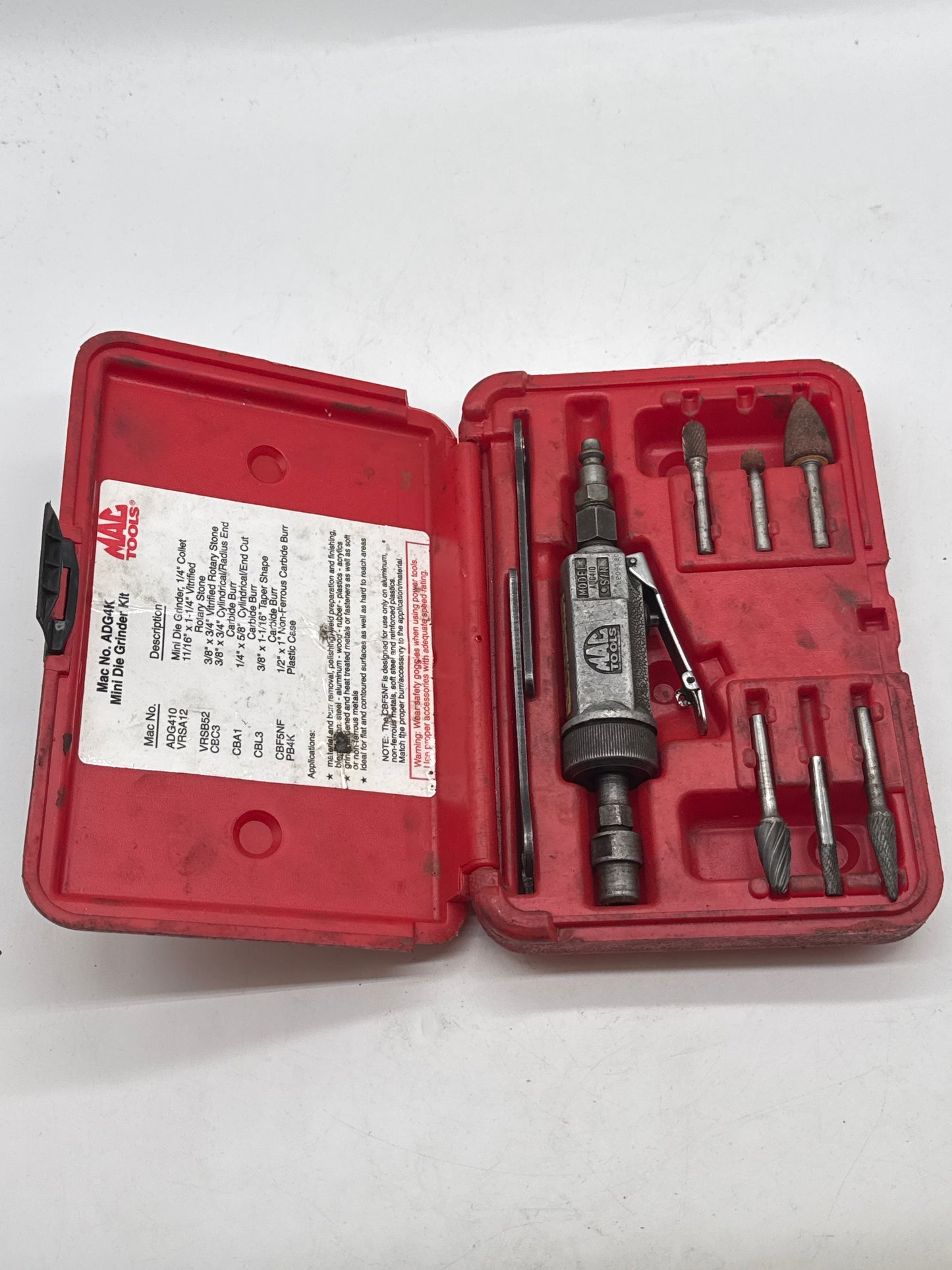 Mac Tools ADG4K Mini Die Grinder Kit