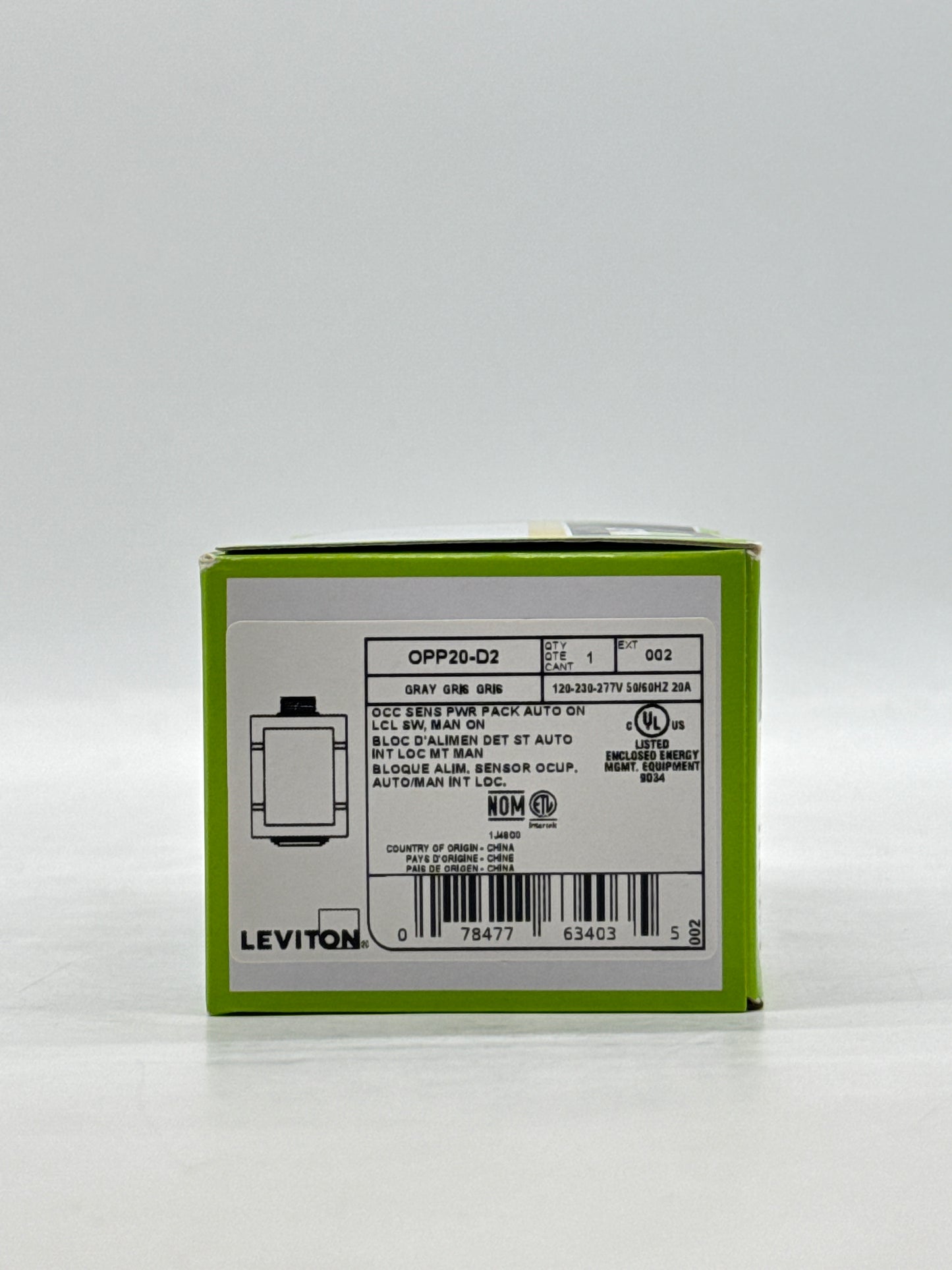 New Leviton OPP20-D2 Standard Occupancy Power Pack Sensor 20 AMP 24 VDC