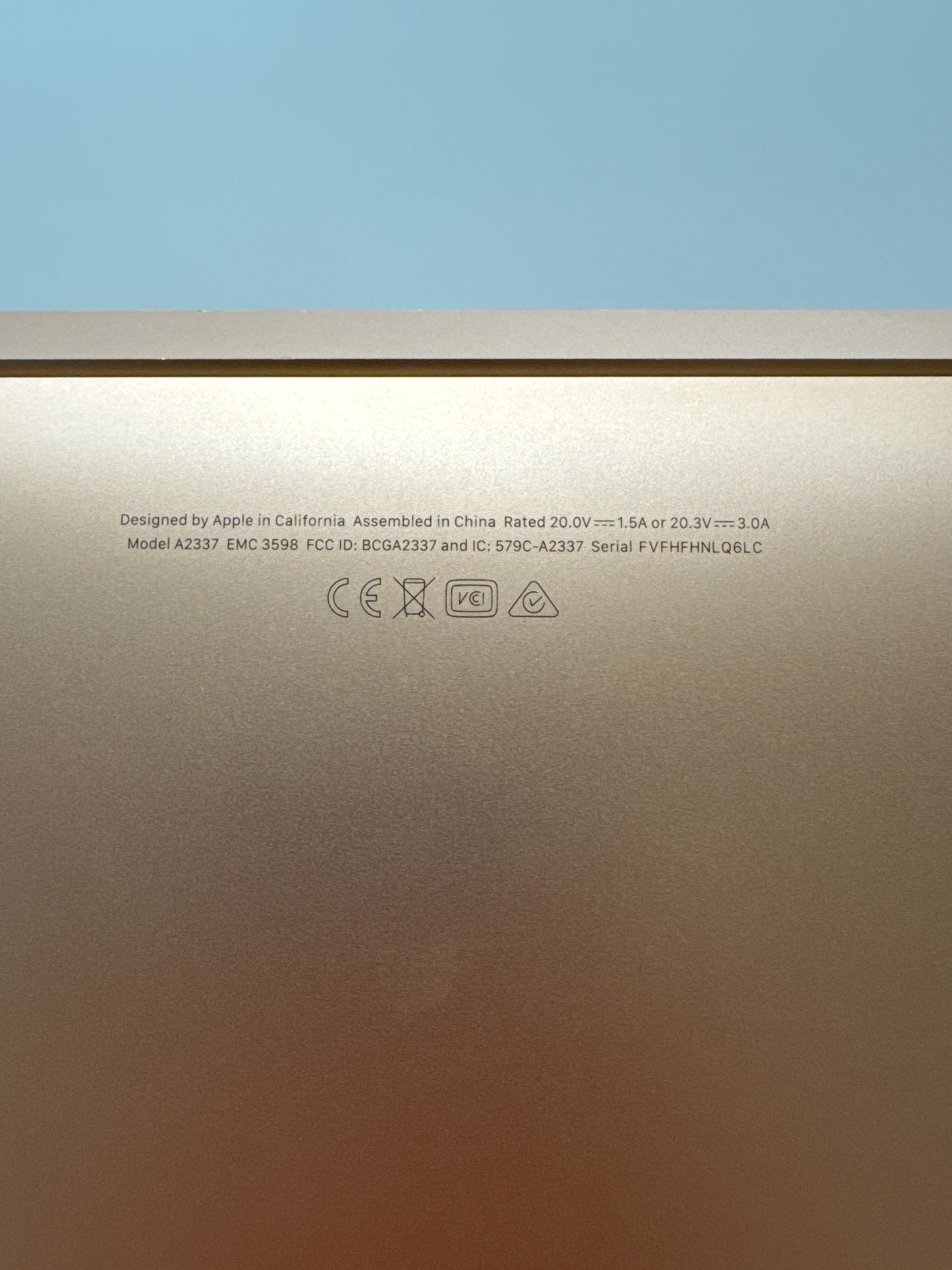 2020 Apple MacBook Air 13.3" M1 8GB RAM 256GB SSD A2337 Rose Gold