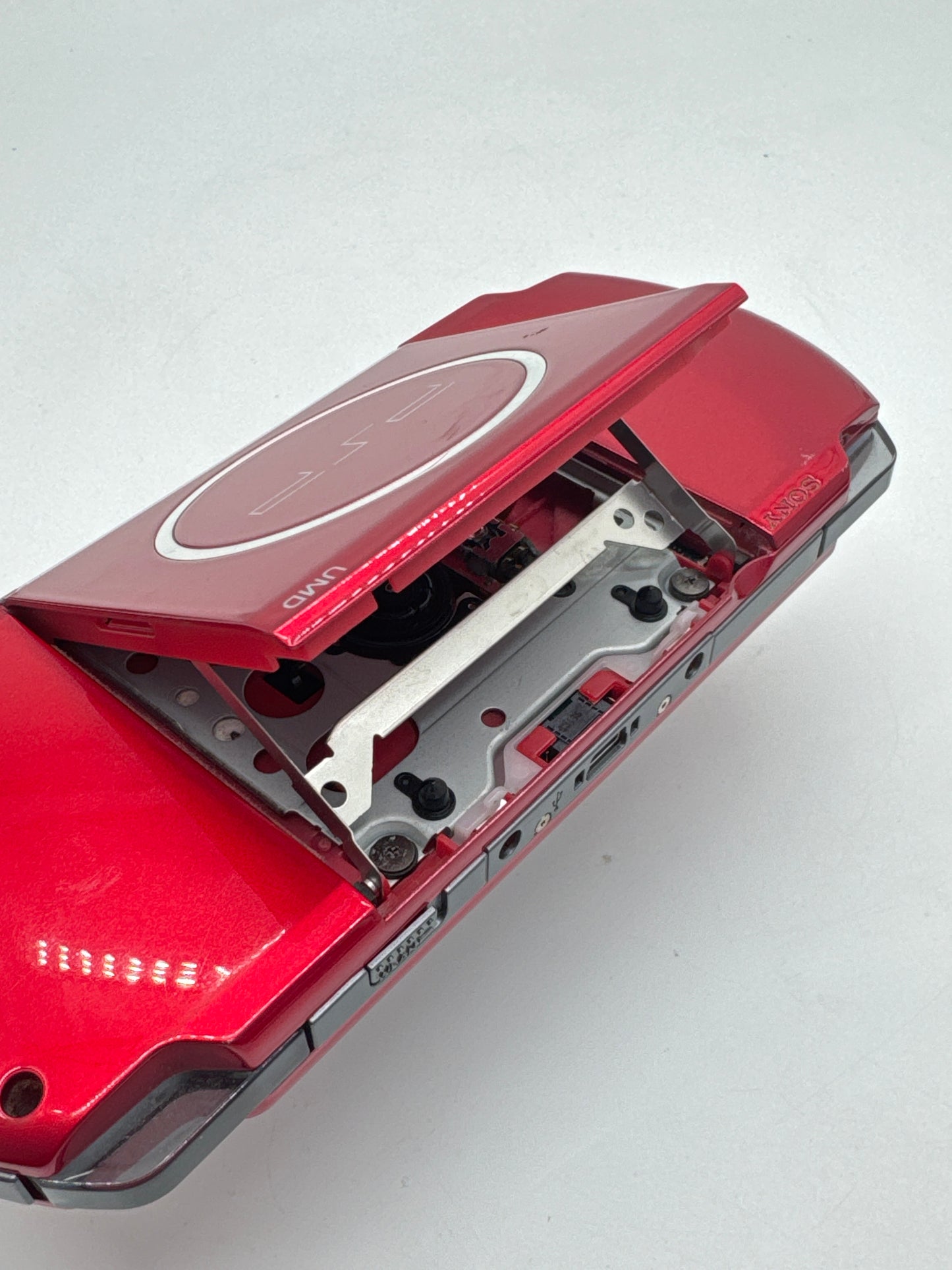 Sony PSP-3000 Red Console #59 w/ 2400mAh Battery & Charger Noisy Disc Drive