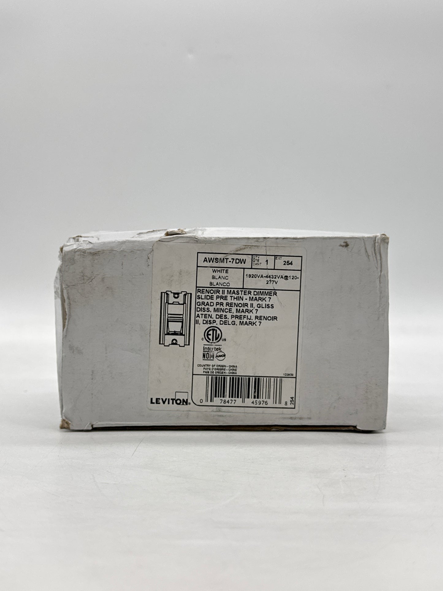 New Leviton AWSMT-7DW Renoir II Master Dimmer 16A White