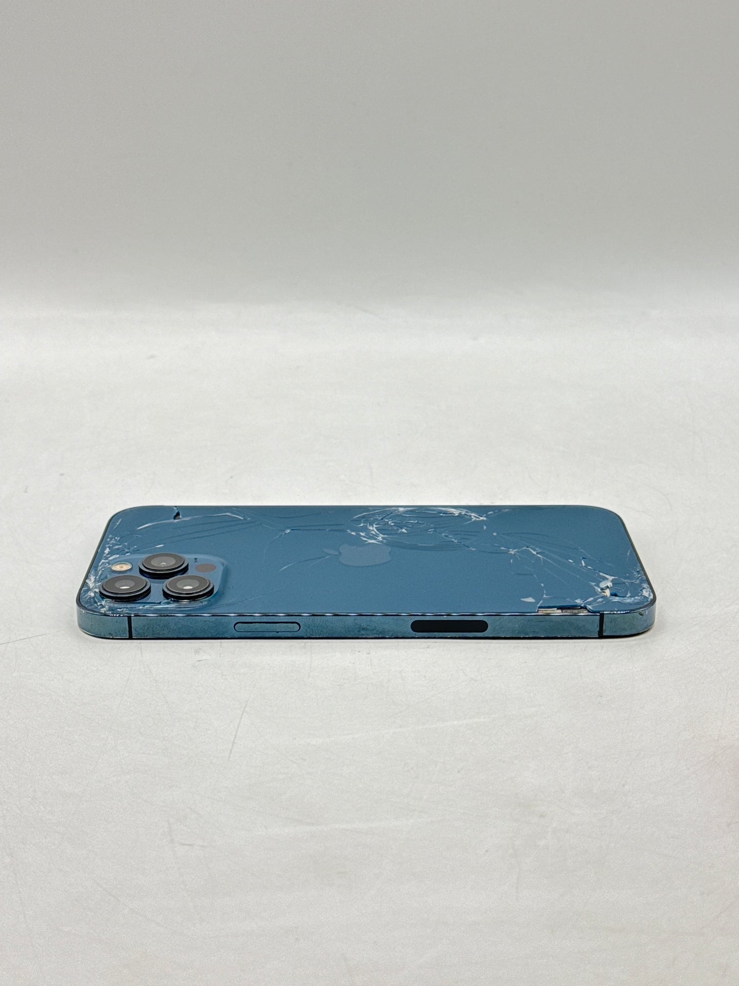 Unlocked Apple iPhone 12 Pro Max A2342 128GB Pacific Blue - Cracked Screen & Back Read