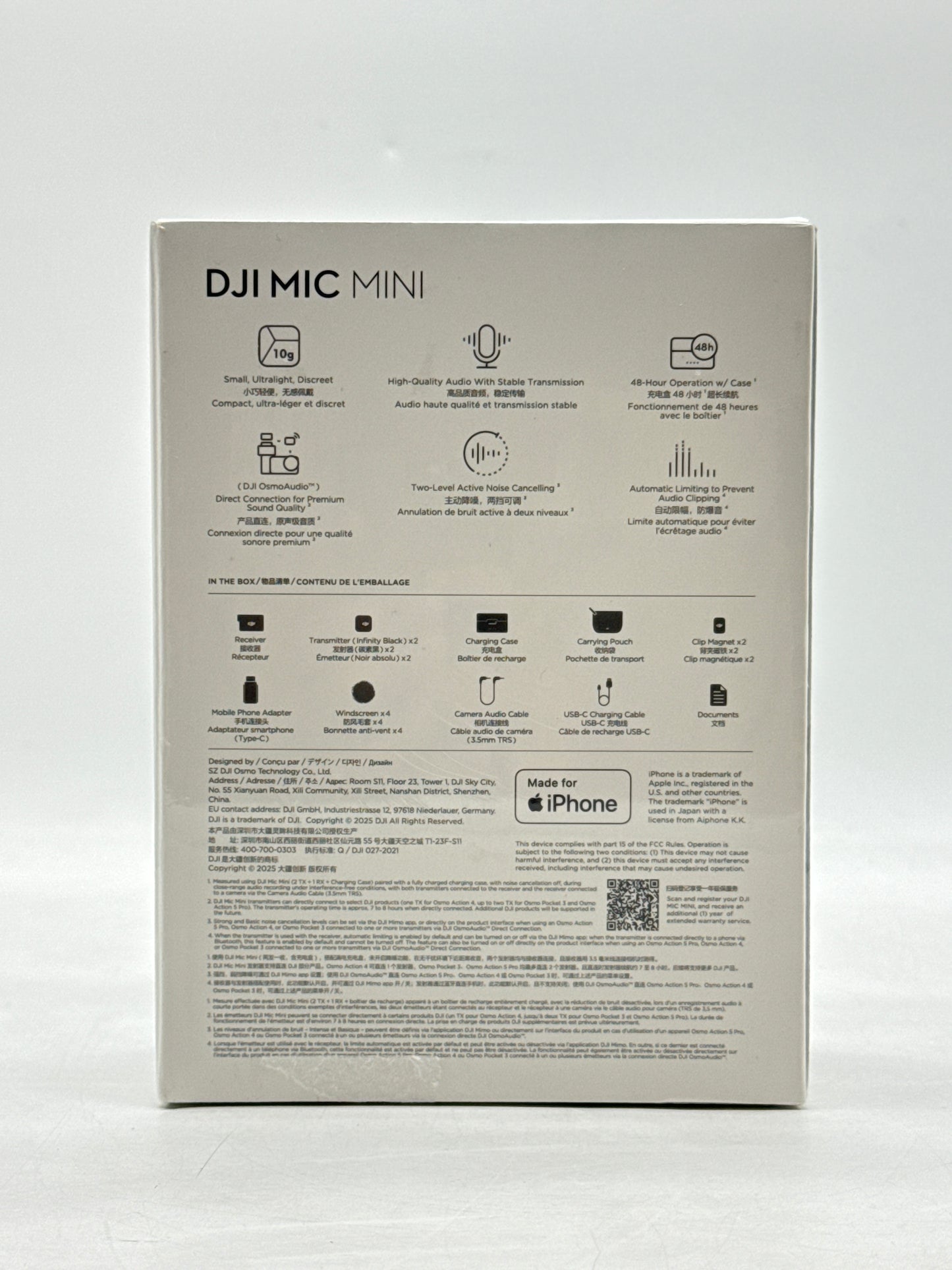 Brand New DJI Mic Mini DMMR01 2 TX 1 RX Charging Case Microphone Reciever