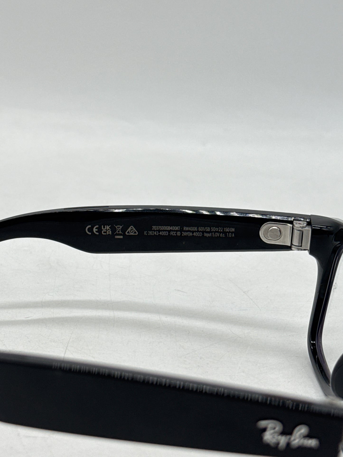 Ray-Ban Meta Wayfarer Smart Glasses RW4006 Shiny Black/Clear 601/SB