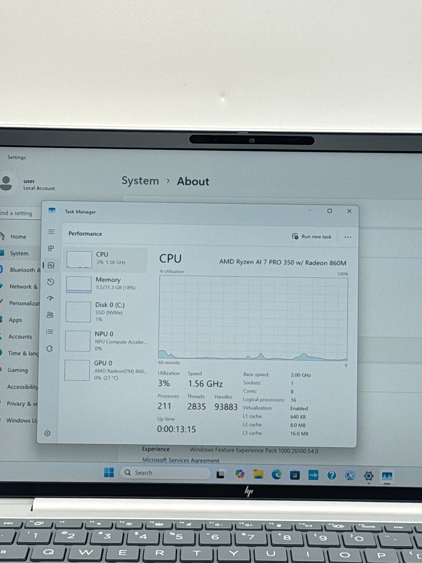 HP EliteBook 8 G1a 14 AI Ryzen AI 7 Pro 350 Radeon 860M 512GB SSD 32GB RAM Touch