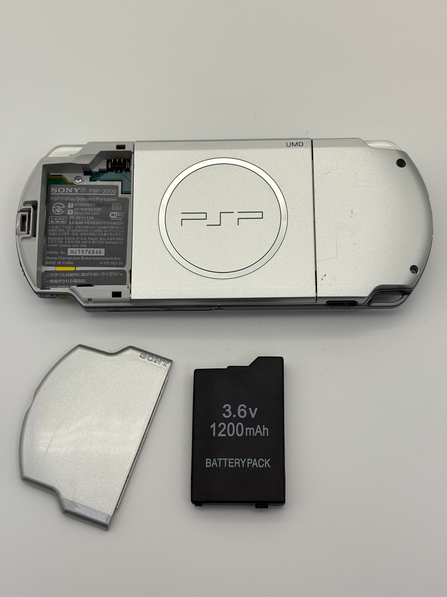 Sony PSP-3000 Silver Console #206 w/1200 mAh Battery