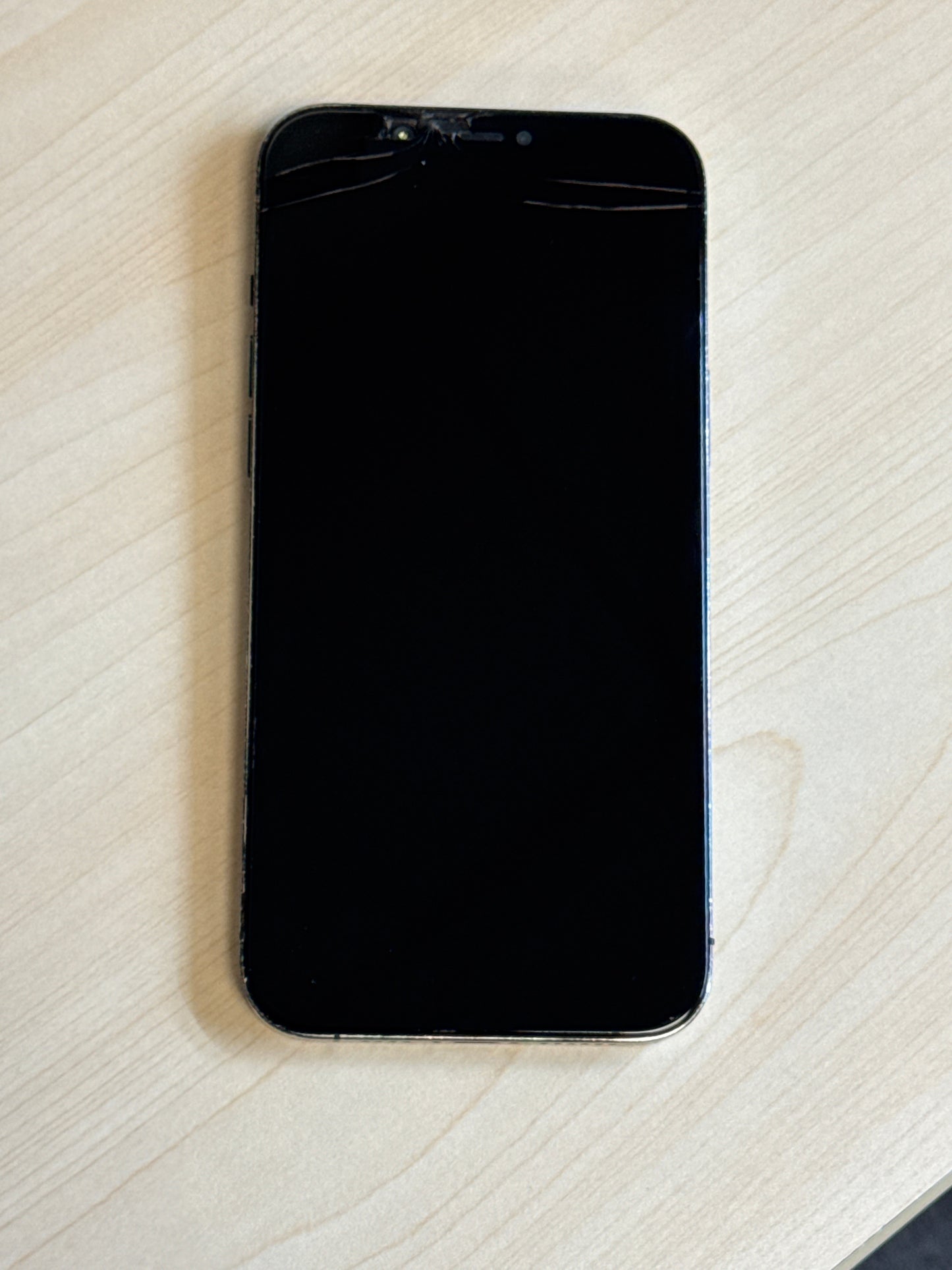 Unlocked Apple iPhone 12 Pro Max A2342 128GB Pacific Blue - Cracked Screen & Back Read