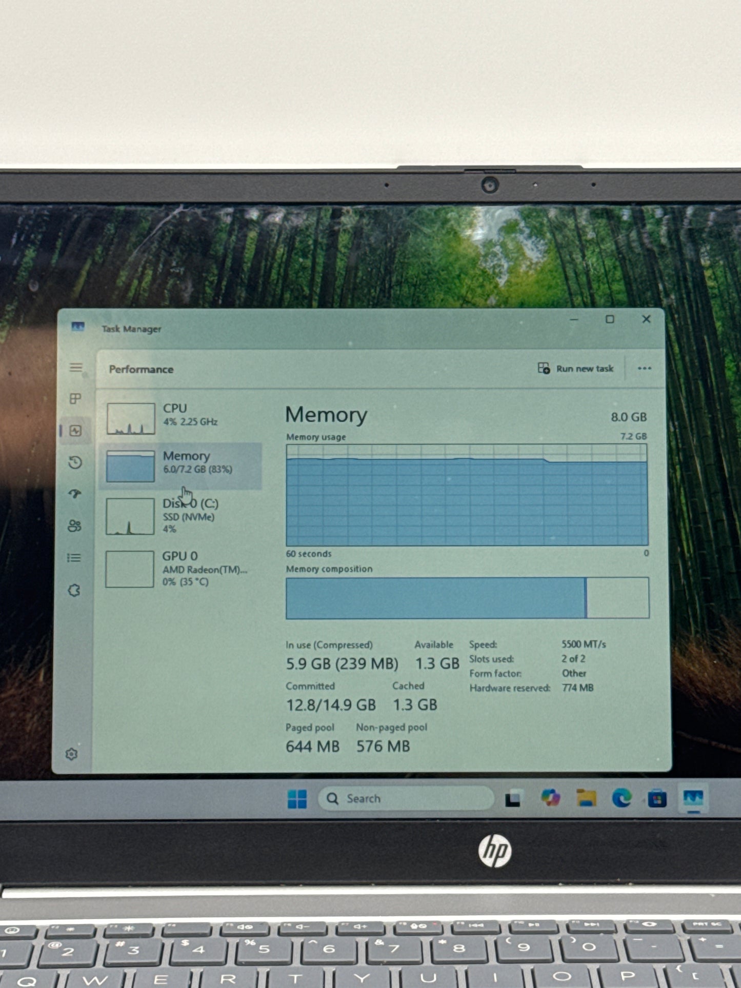 HP 15-FC0025DX 15.6" AMD RYZEN 5 7520U 8GB RAM 512GB SSD NVMe Touch Silver