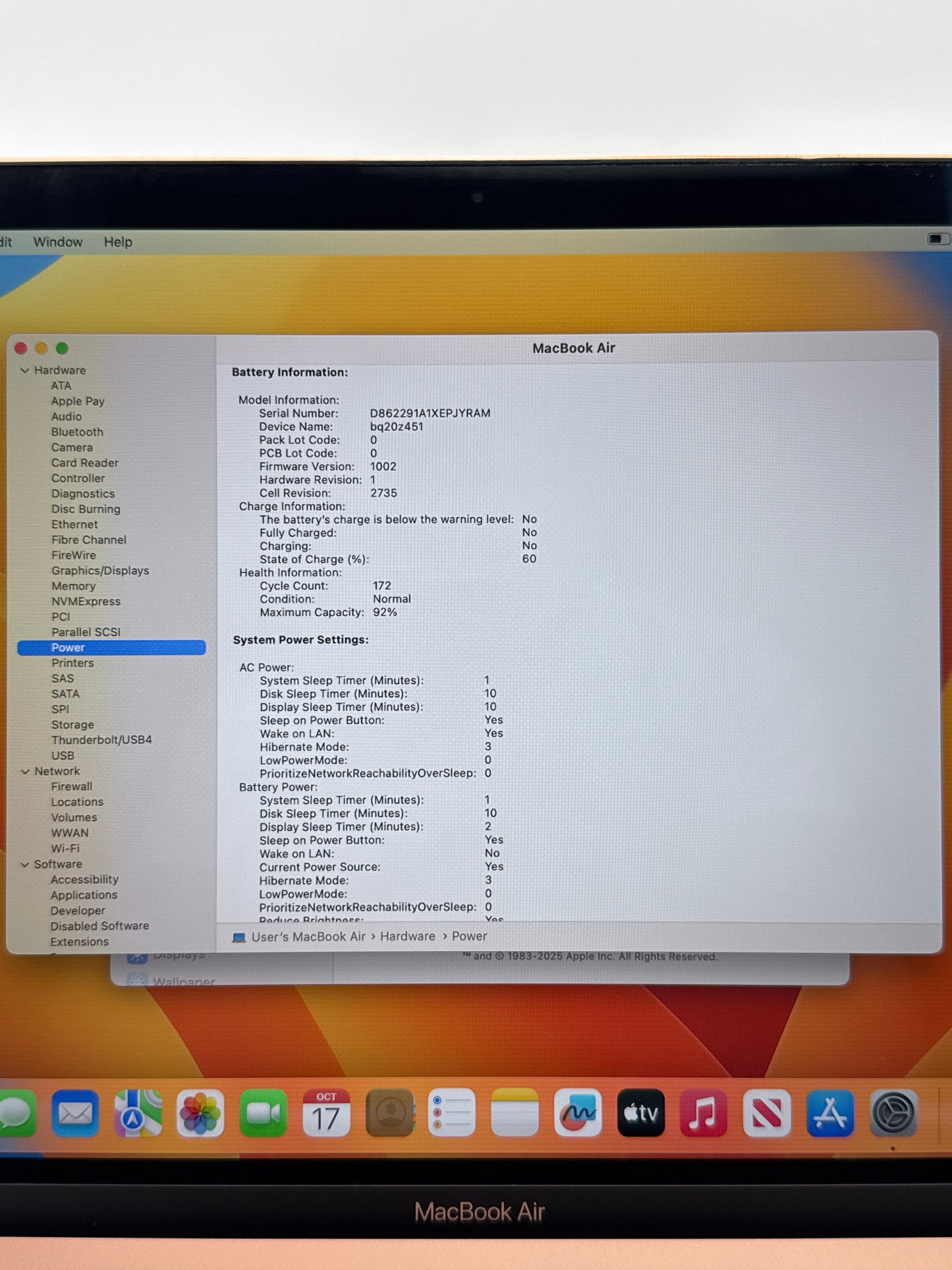 2020 Apple MacBook Air 13.3" M1 8GB RAM 256GB SSD A2337 Rose Gold