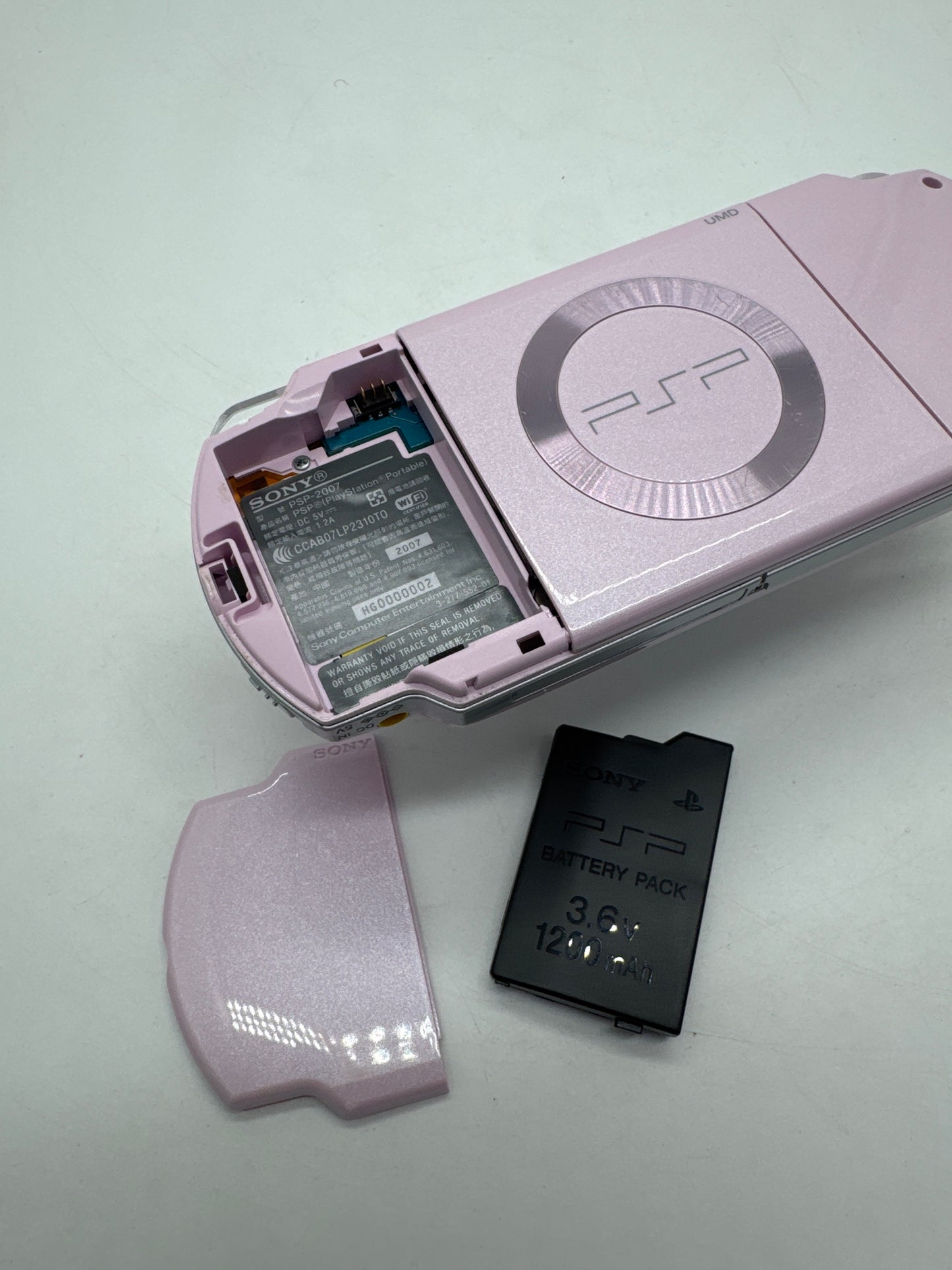 Sony PlayStation Portable PSP-2007 Pink Console #386 w/ OEM 1200mAh Battery