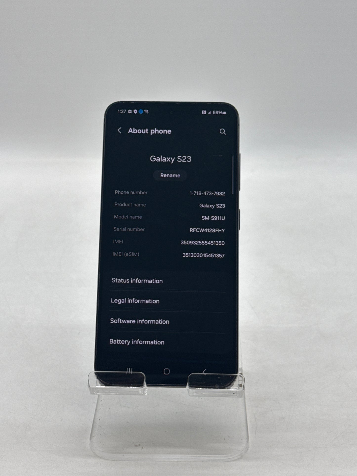 AT&T Samsung Galaxy S23 6.1" SM-S911U 128GB 8GB RAM Black