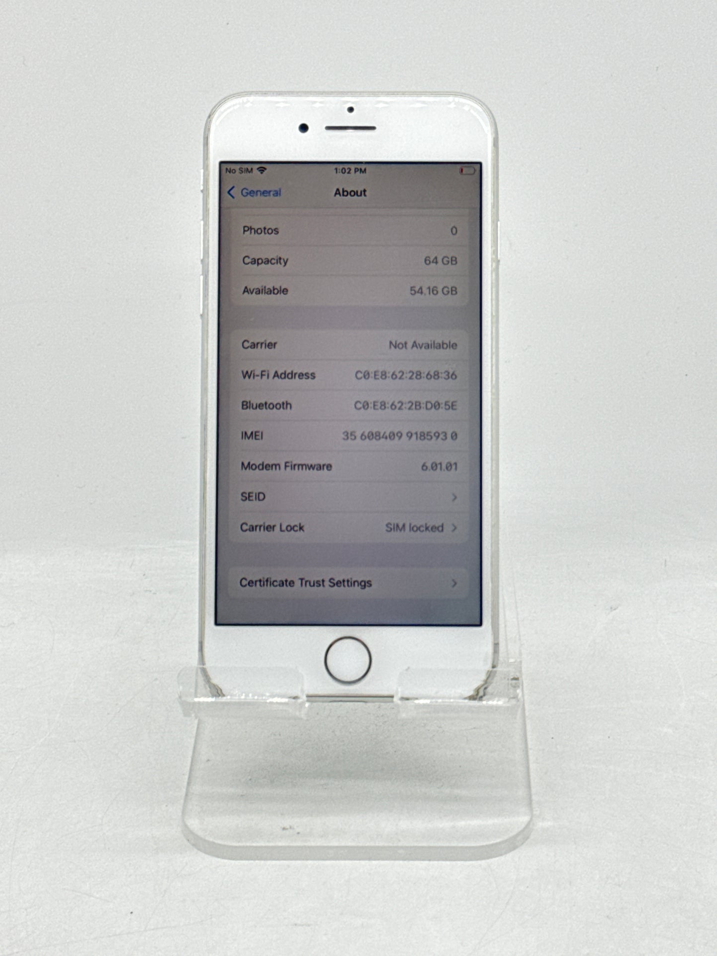 Apple iPhone 8 64GB Silver Locked - Service Battery - For Parts