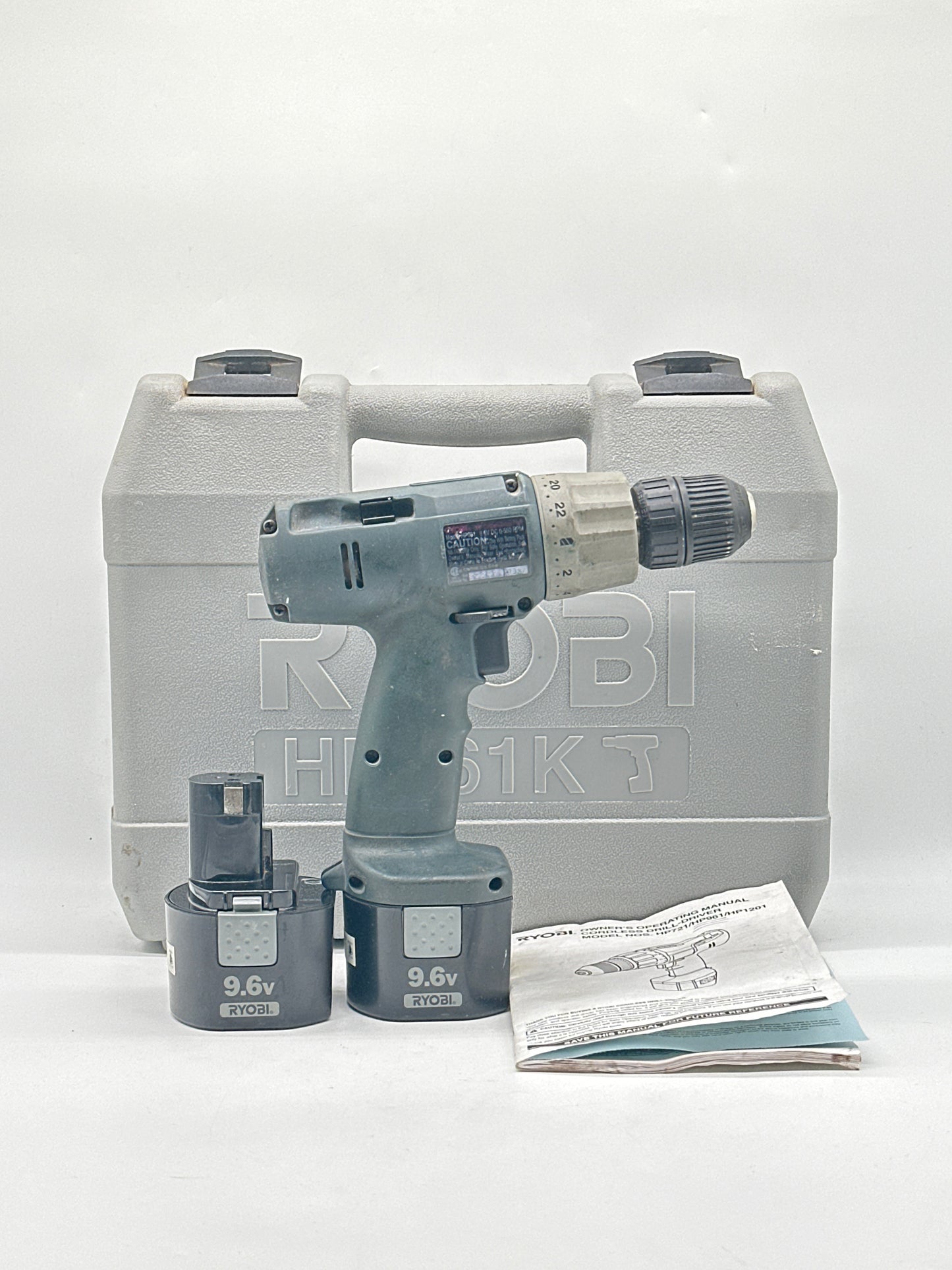 Ryobi Cordless Drill-Driver HP961 3/8" with 2 Batteries & Hard Case No Charger