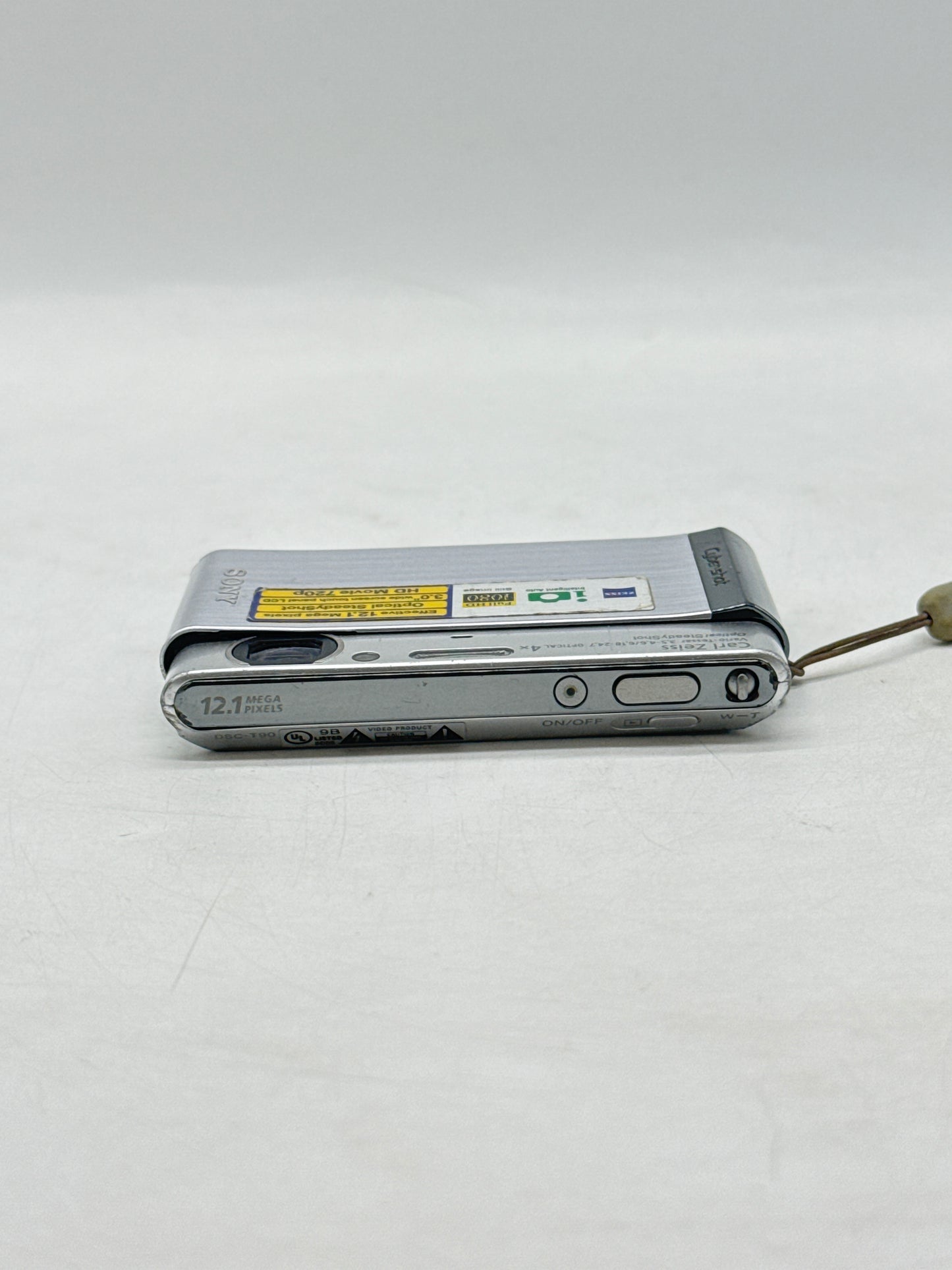 Untested Sony Cyber-shot DSC-T90 12.1MP Digital Camera Only Silver - No Battery