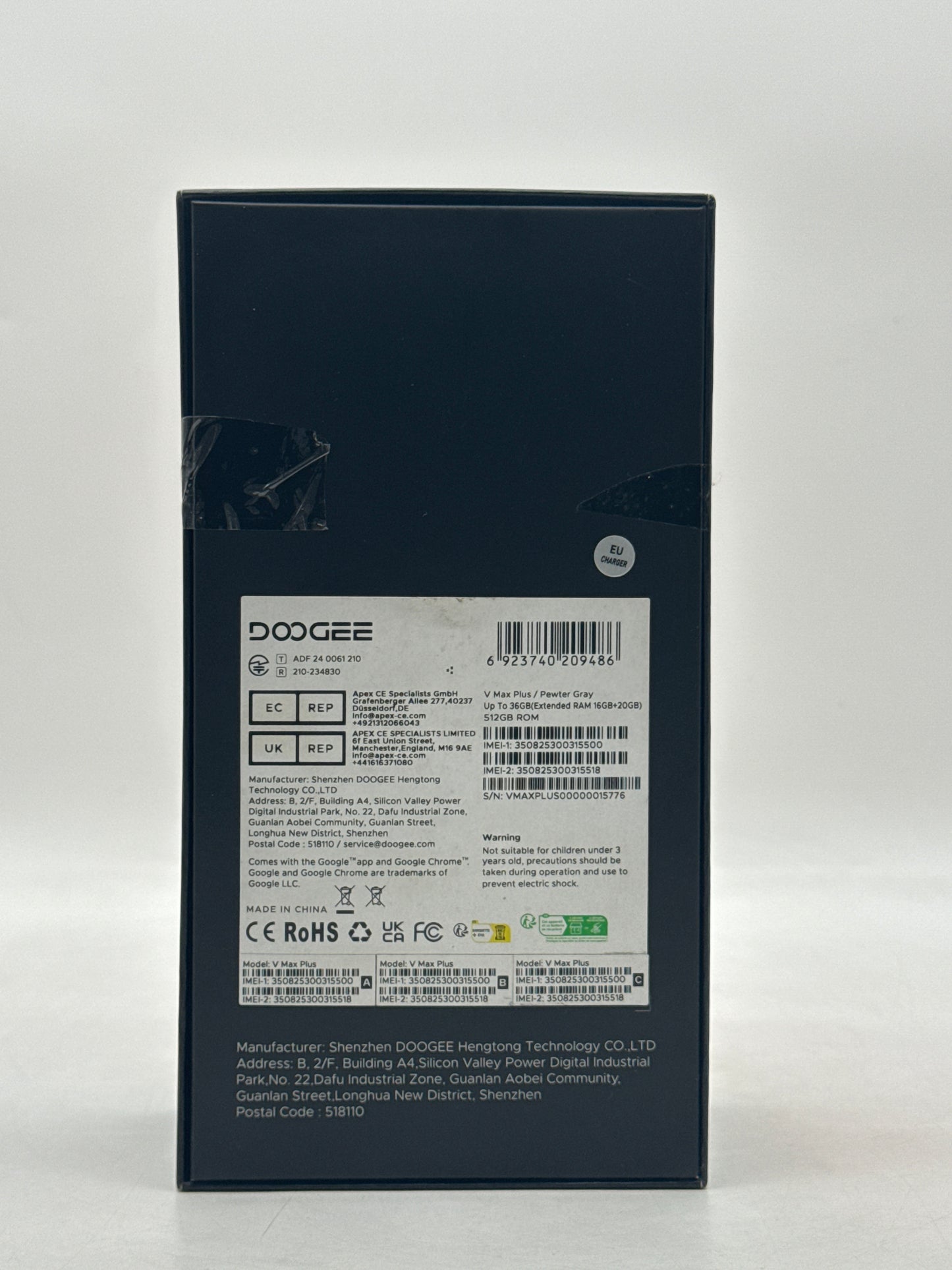 Doogee V Max Plus 5G 6.58" 512GB 16GB RAM Rugged Smartphone 22000mAh Battery