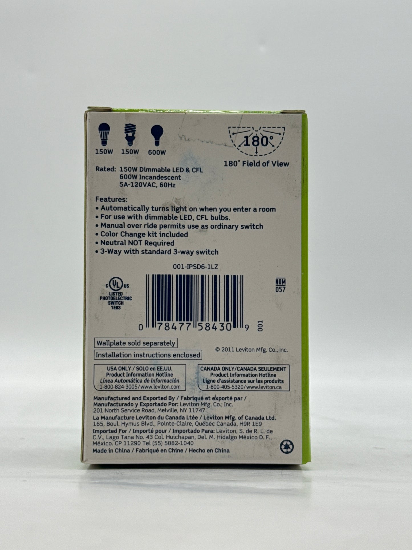 New Leviton IPSD6-1LZ Led/CFL Universal Occupancy Sensor & Dimmer lot of 28