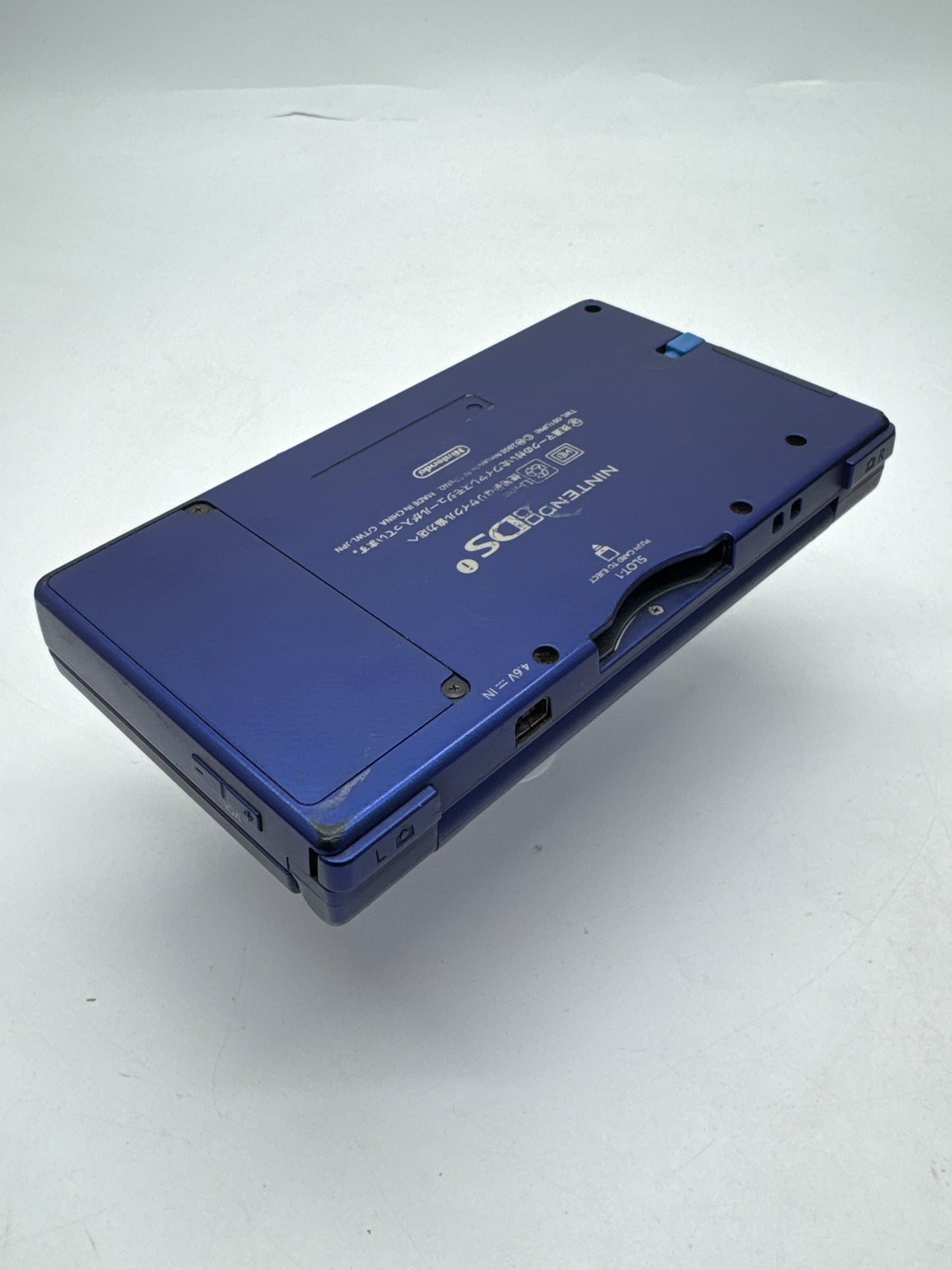 Nintendo DSi TWL-001(JPN) Metallic Blue Console #113 Stickers & Cracked Top Screen AS IS