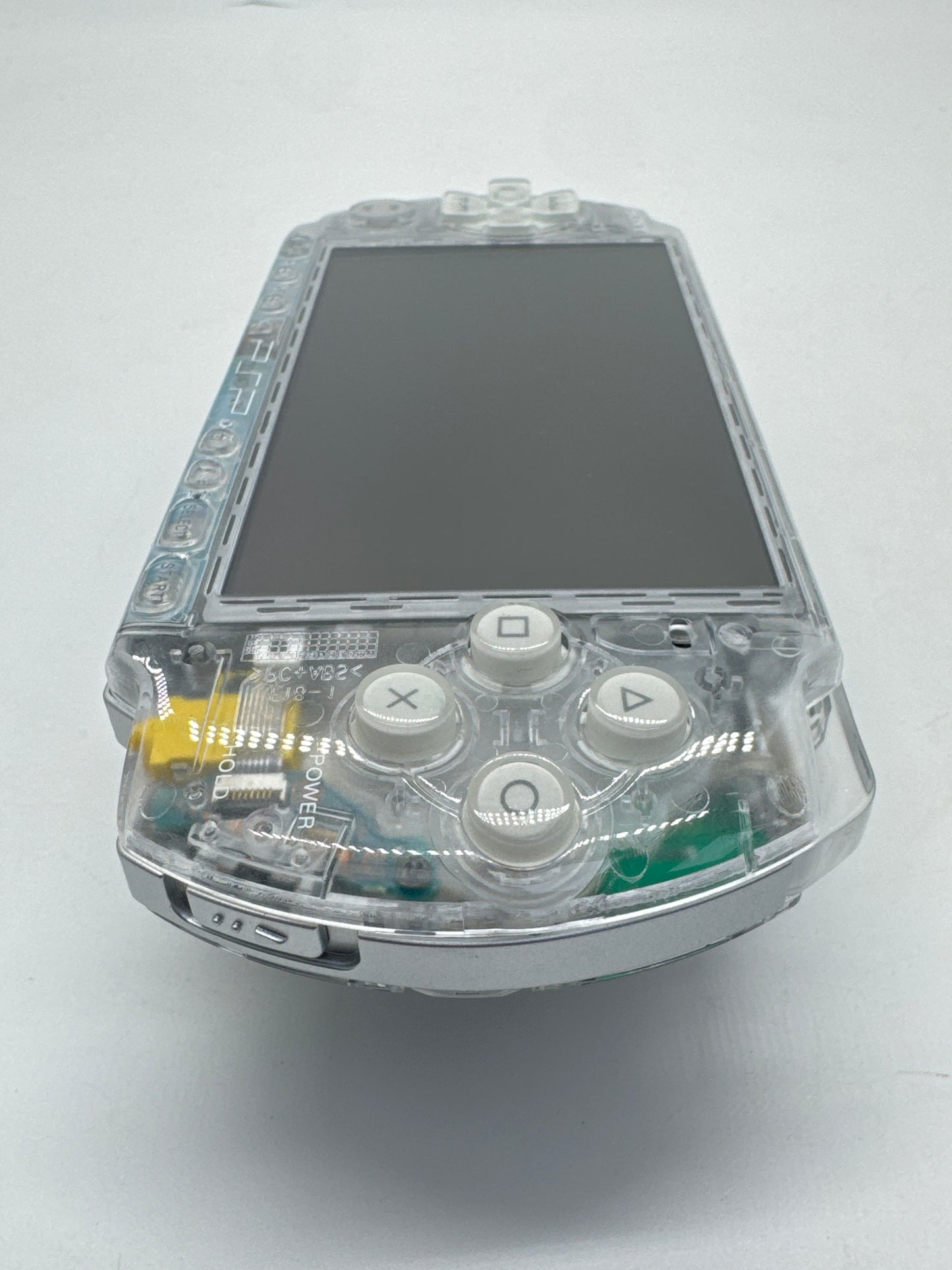 Sony PSP-3006 Clear Shell Console w/ 1200mAh Battery #104 BAD READ AS IS