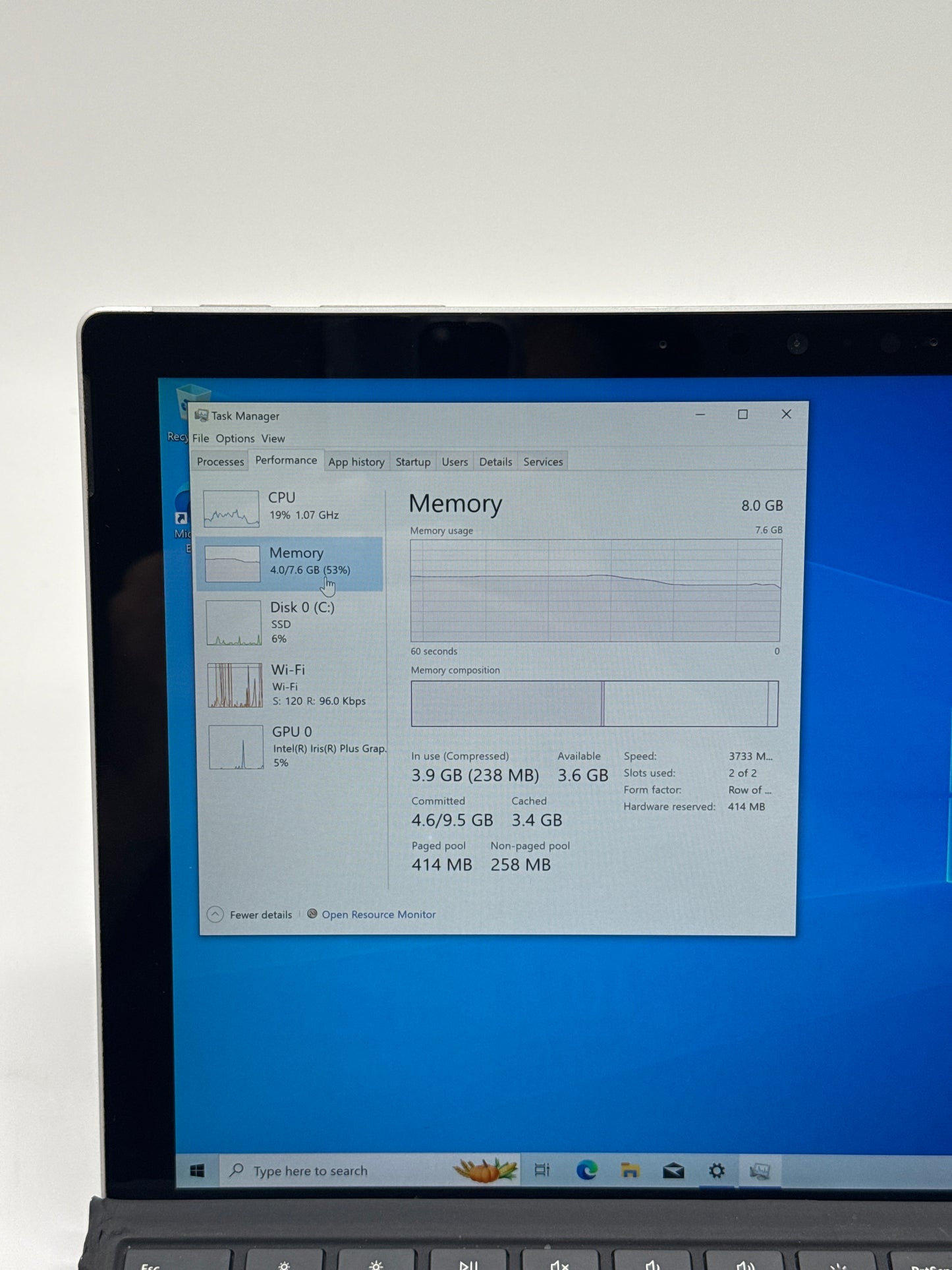 Microsoft Surface Pro 7 12-inch Core i5-1035G4 8GB RAM 128GB Silver - Used