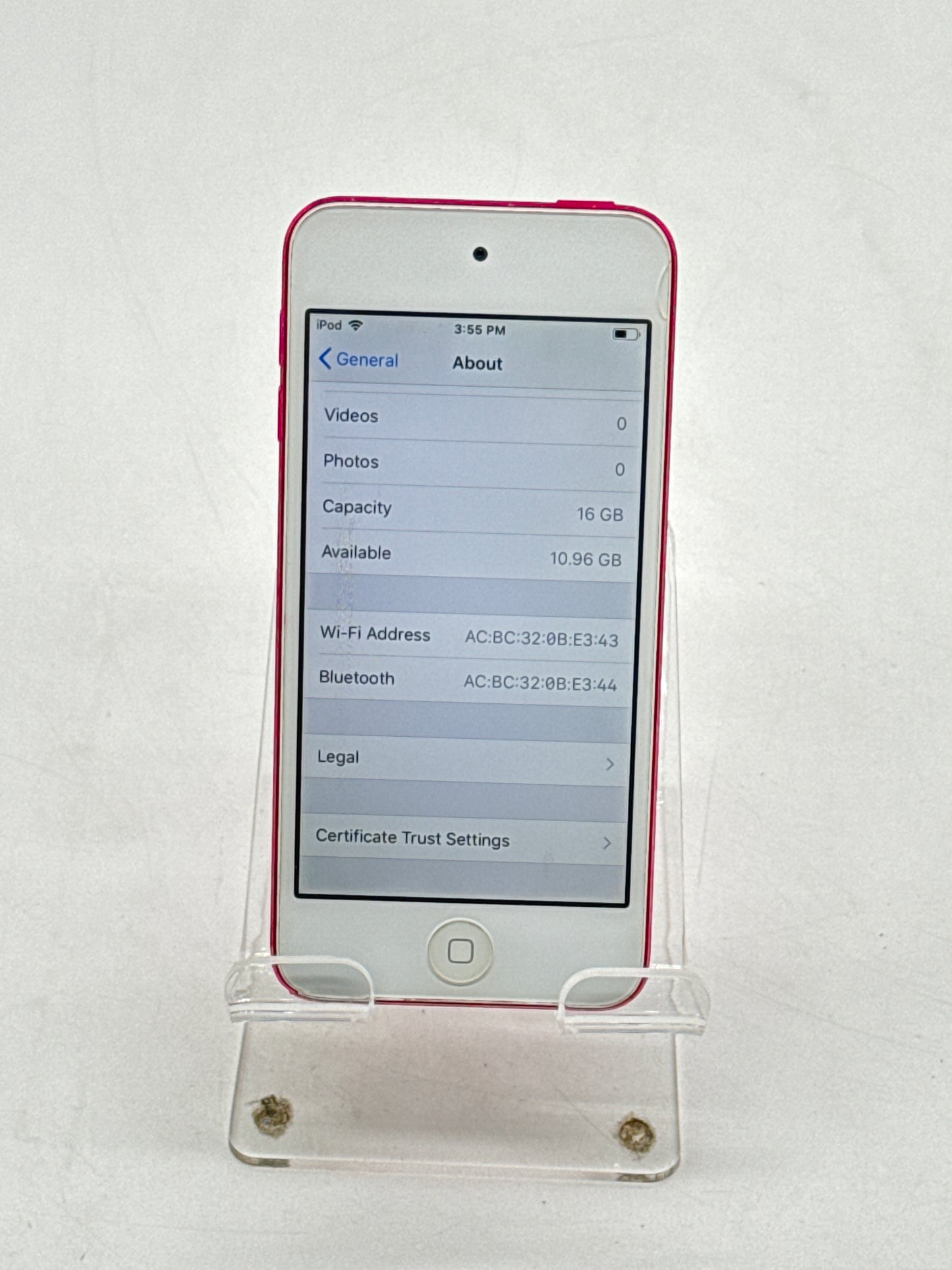 Apple iPod Touch 6th Generation Model A1574 16GB Pink WiFi Only - Cracked Front