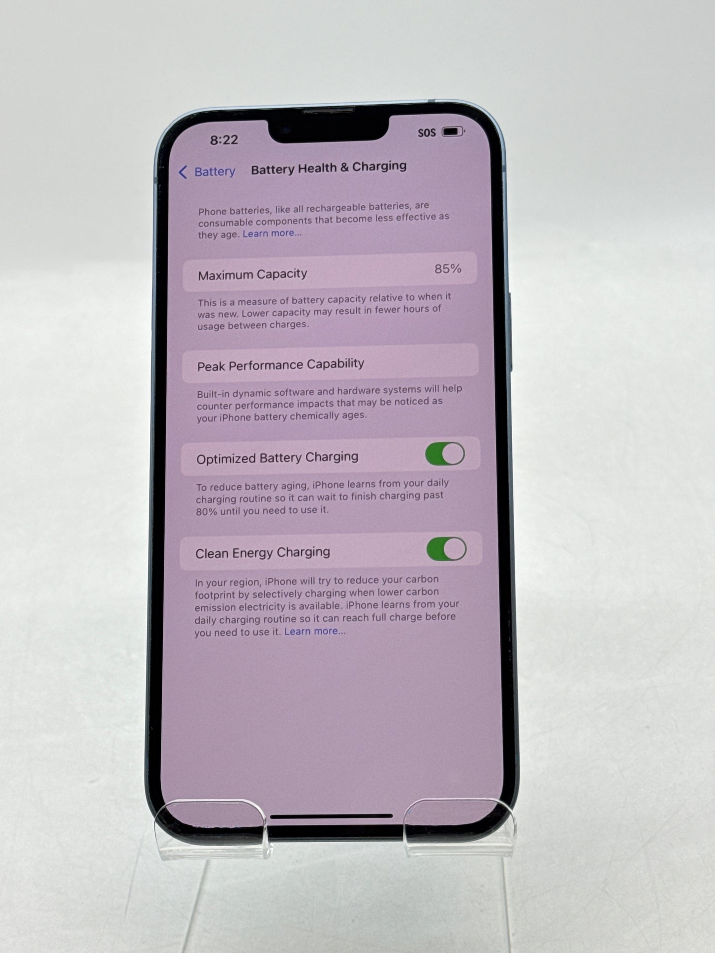 Unlocked Apple iPhone 14 Plus A2632 128GB Blue 85% Battery Health