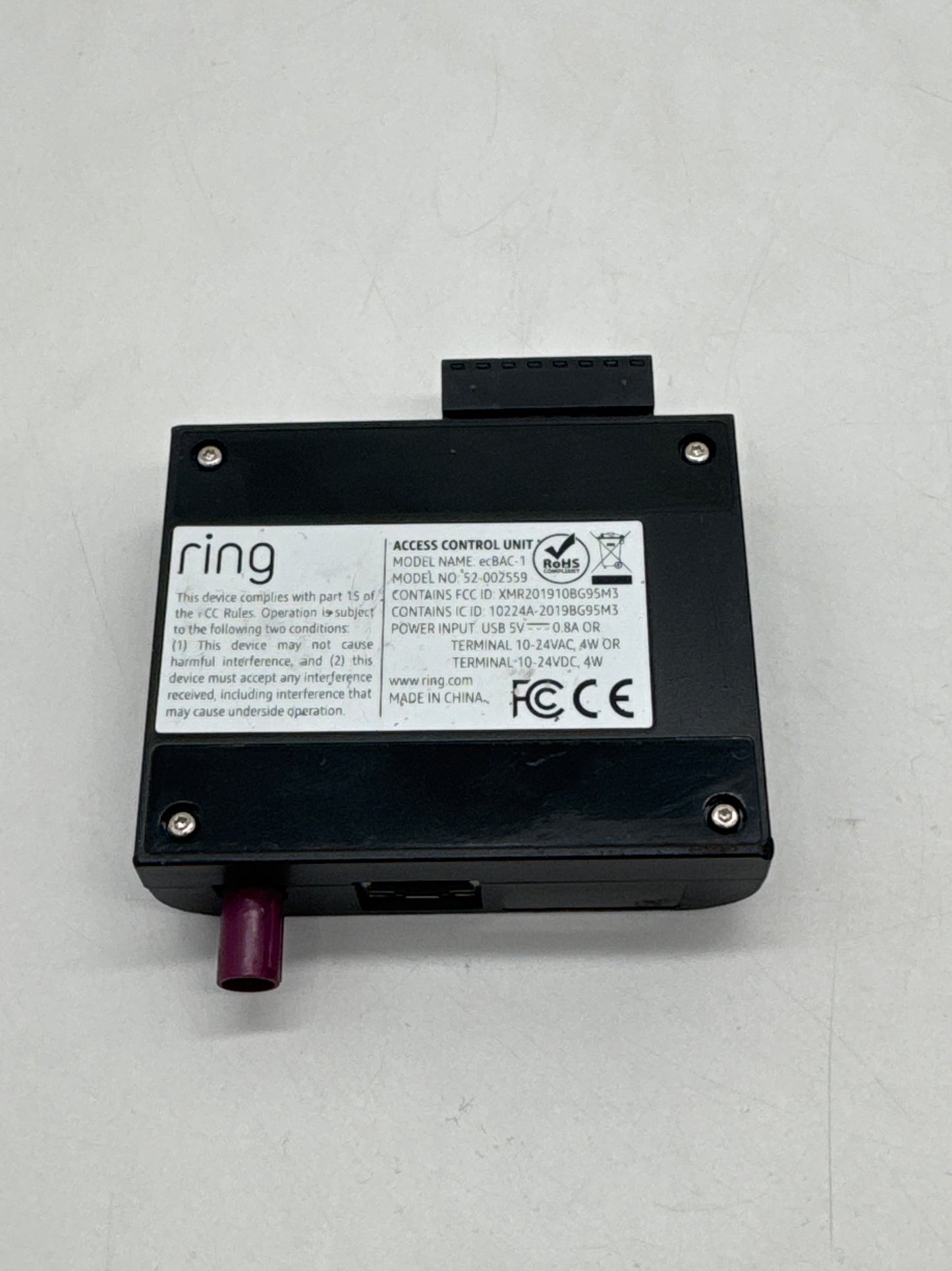 Ring Access Controller Pro 2 - QR Code and Serial Missing
