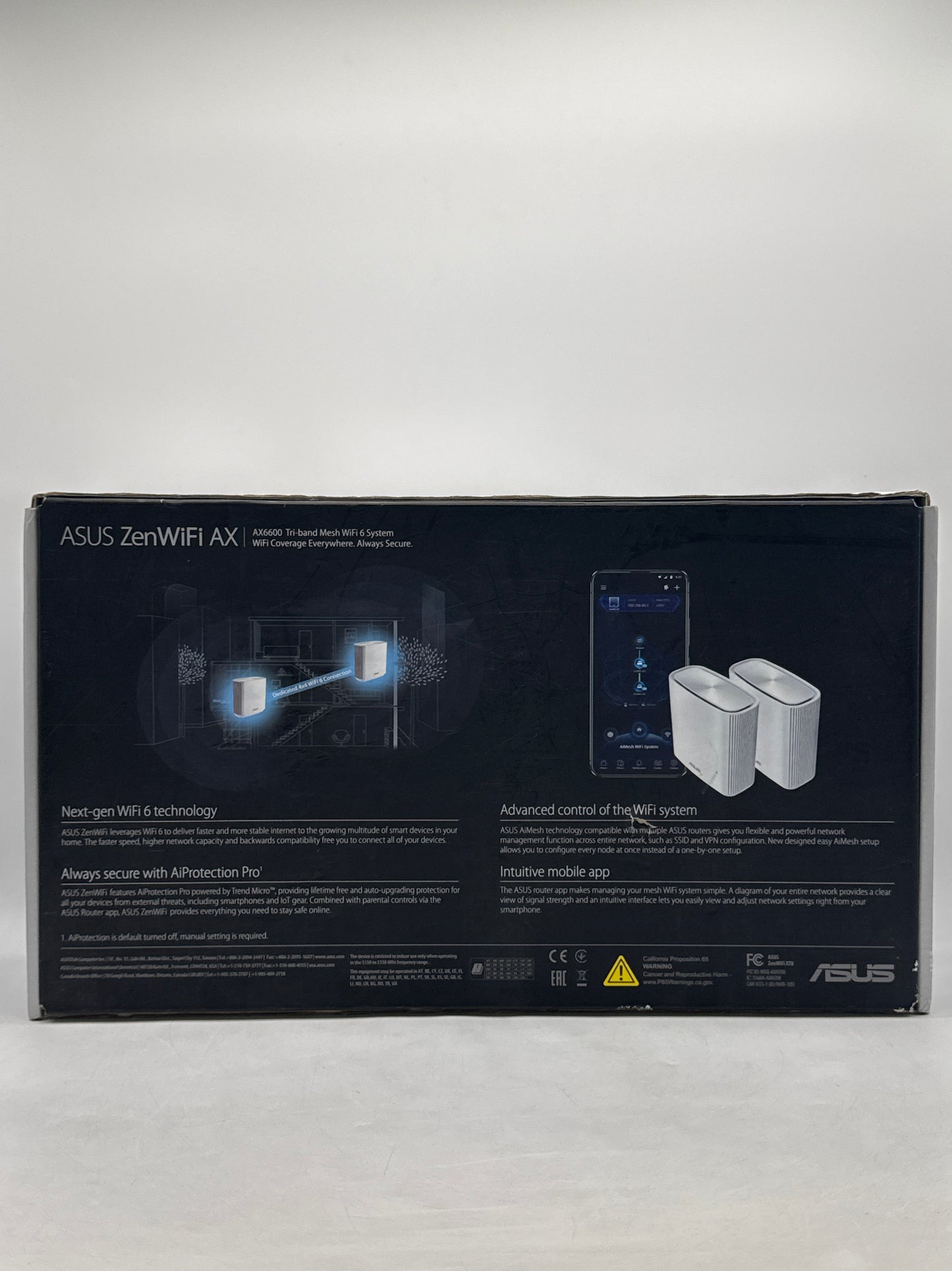 New ASUS ZenWiFi AX6600 XT8 Tri-Band Mesh Wi-Fi 6 System Router - White (Set of 2)