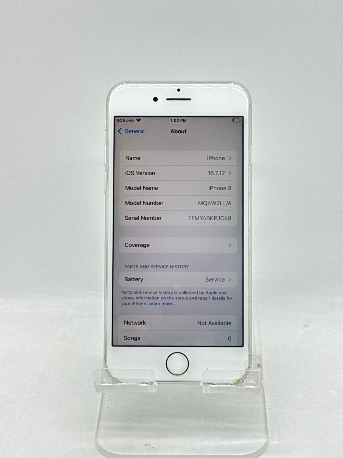 Apple iPhone 8 64GB Silver Locked - Service Battery - For Parts