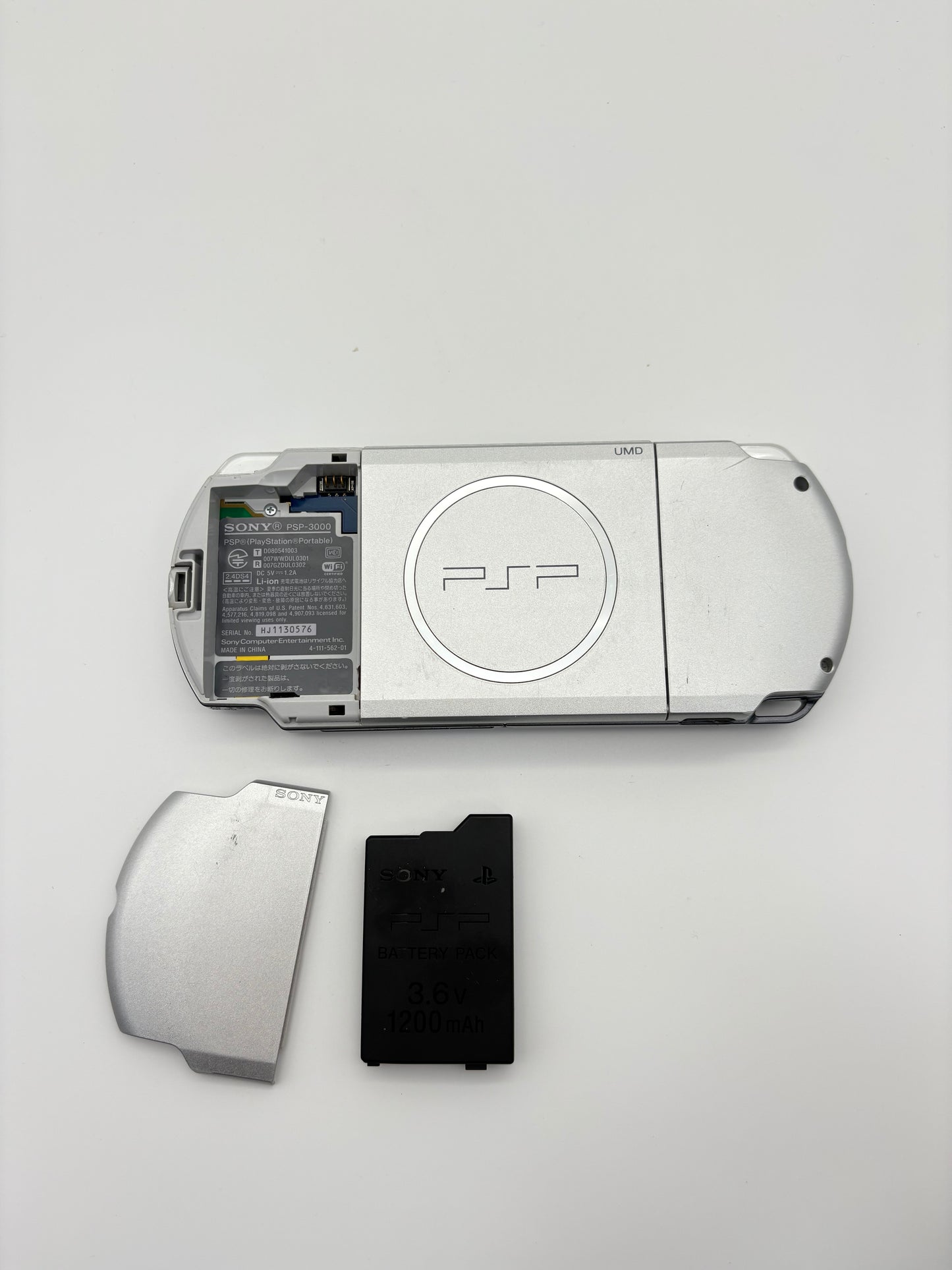 Sony PSP-3000 Silver Console #214 w/1200 mAh Battery