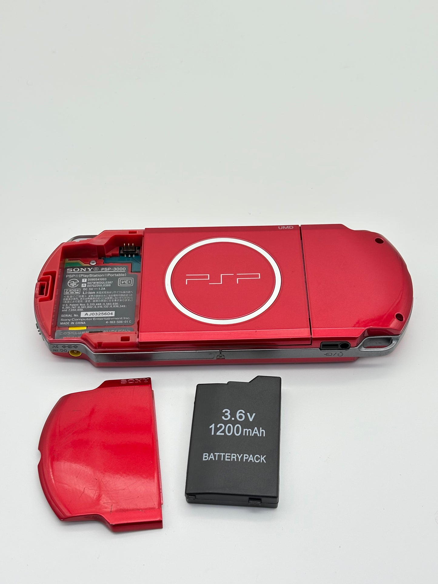 Sony PSP-3000 Red Console #201 w/1200 mAh Battery