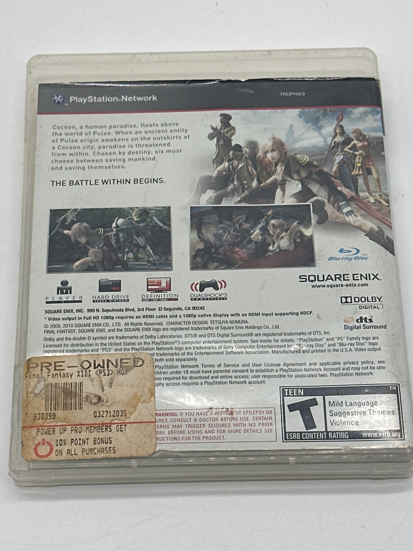 Final Fantasy XIII - PlayStation 3, Free Shipping