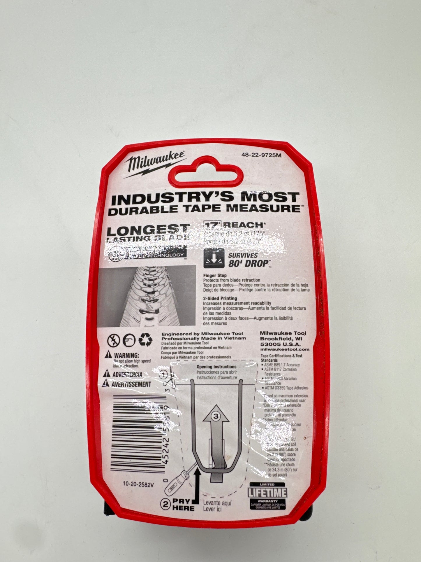 Milwaukee 25 Ft. X 1-5/16 in. Gen II STUD Magnetic Tape Measure 48-22-9725M New
