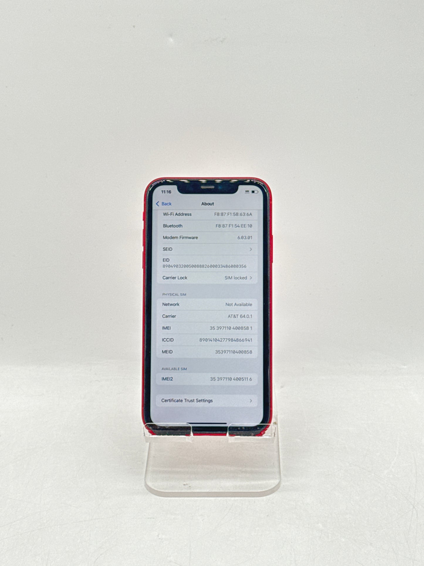 Apple iPhone 11 128GB Red A2111 - Service Battery