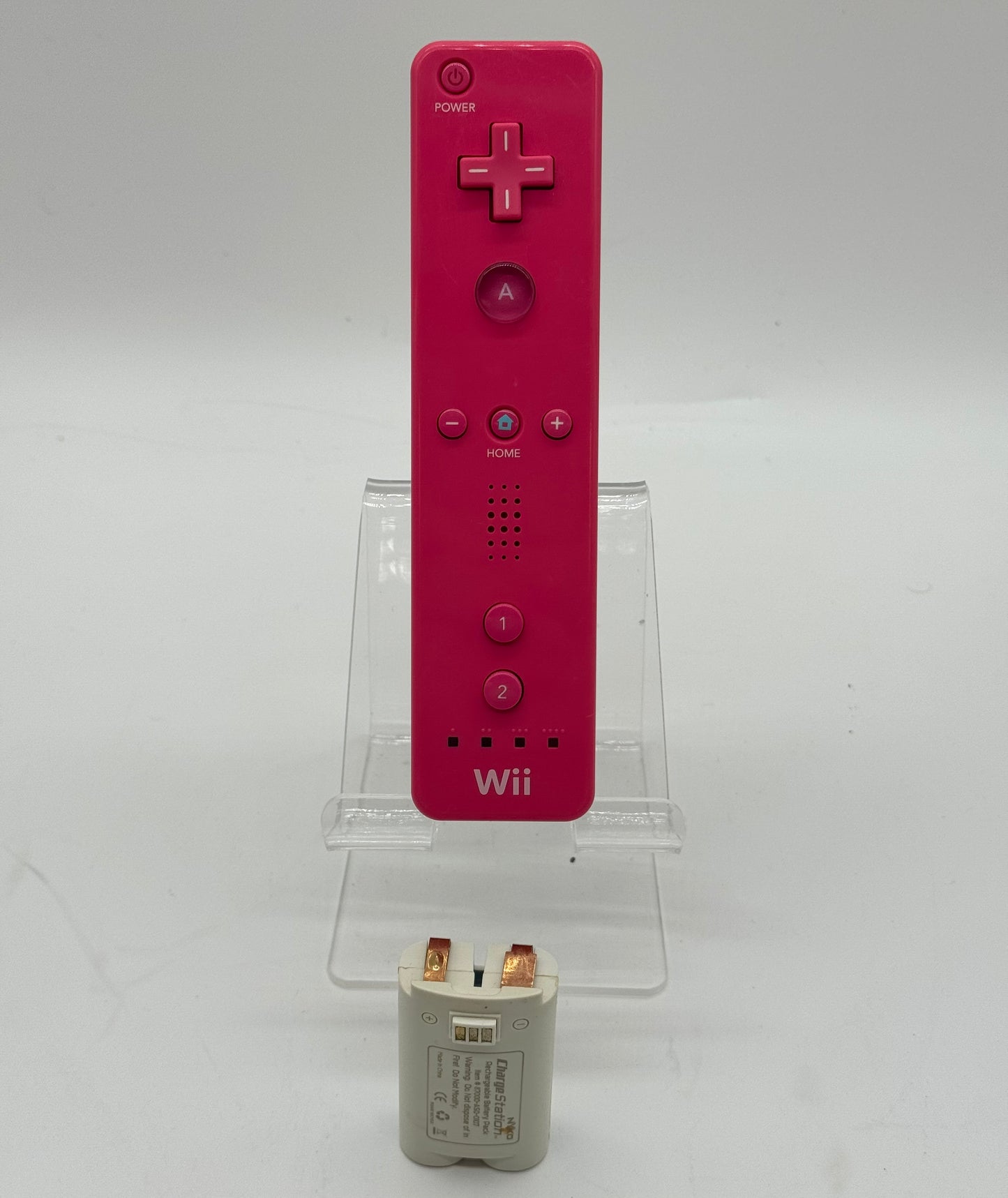 Nintendo Wii Controller (RVL-003) + Rechargeable Battery Pack - Pink - Used