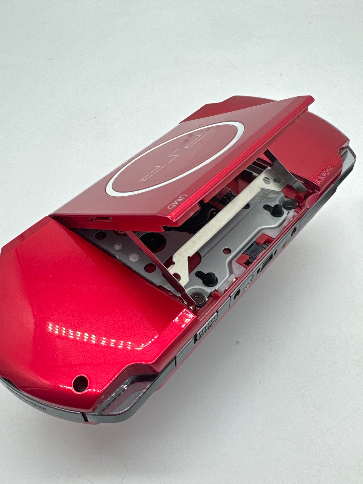 Sony PSP-3000 Red Console #62 w/ 1200mAh Battery & Charger Back Lid Falls Off