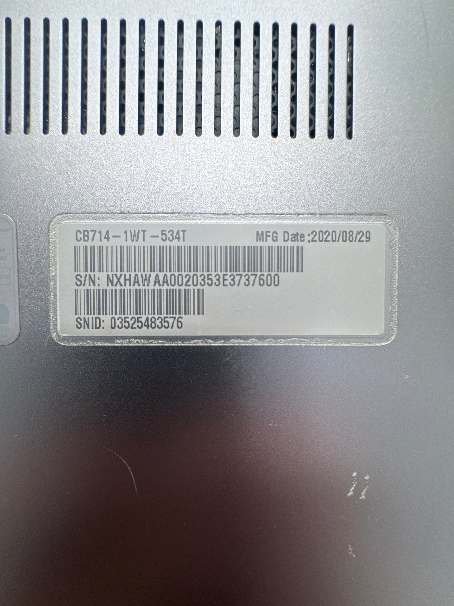 Acer Chromebook CB714 14" Core i5-8250U 1.6 GHz 8GB RAM 64GB eMMC - Read!