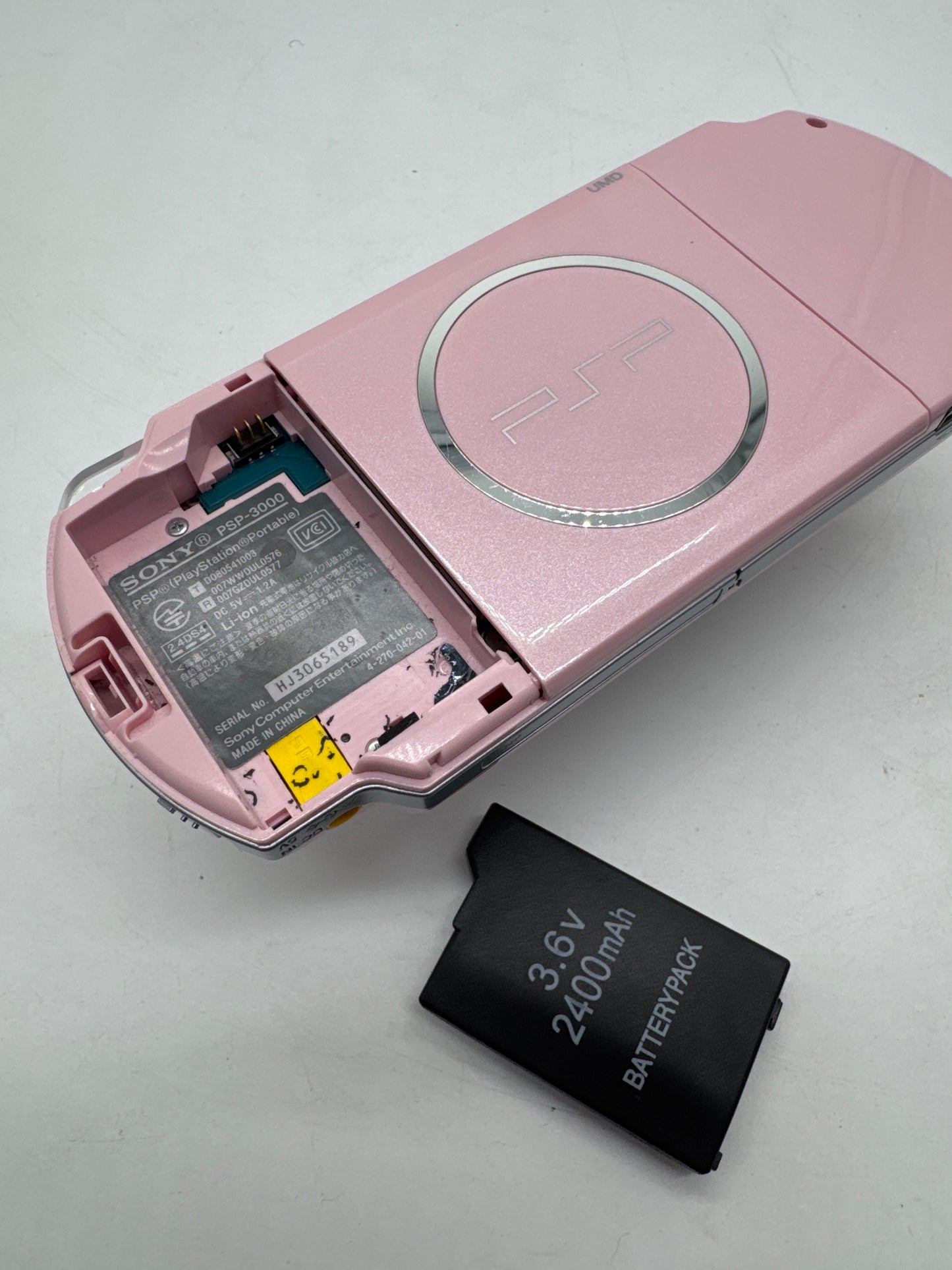 Sony PlayStation Portable PSP-3000 Pink Console Only #382 Missing Back Lid