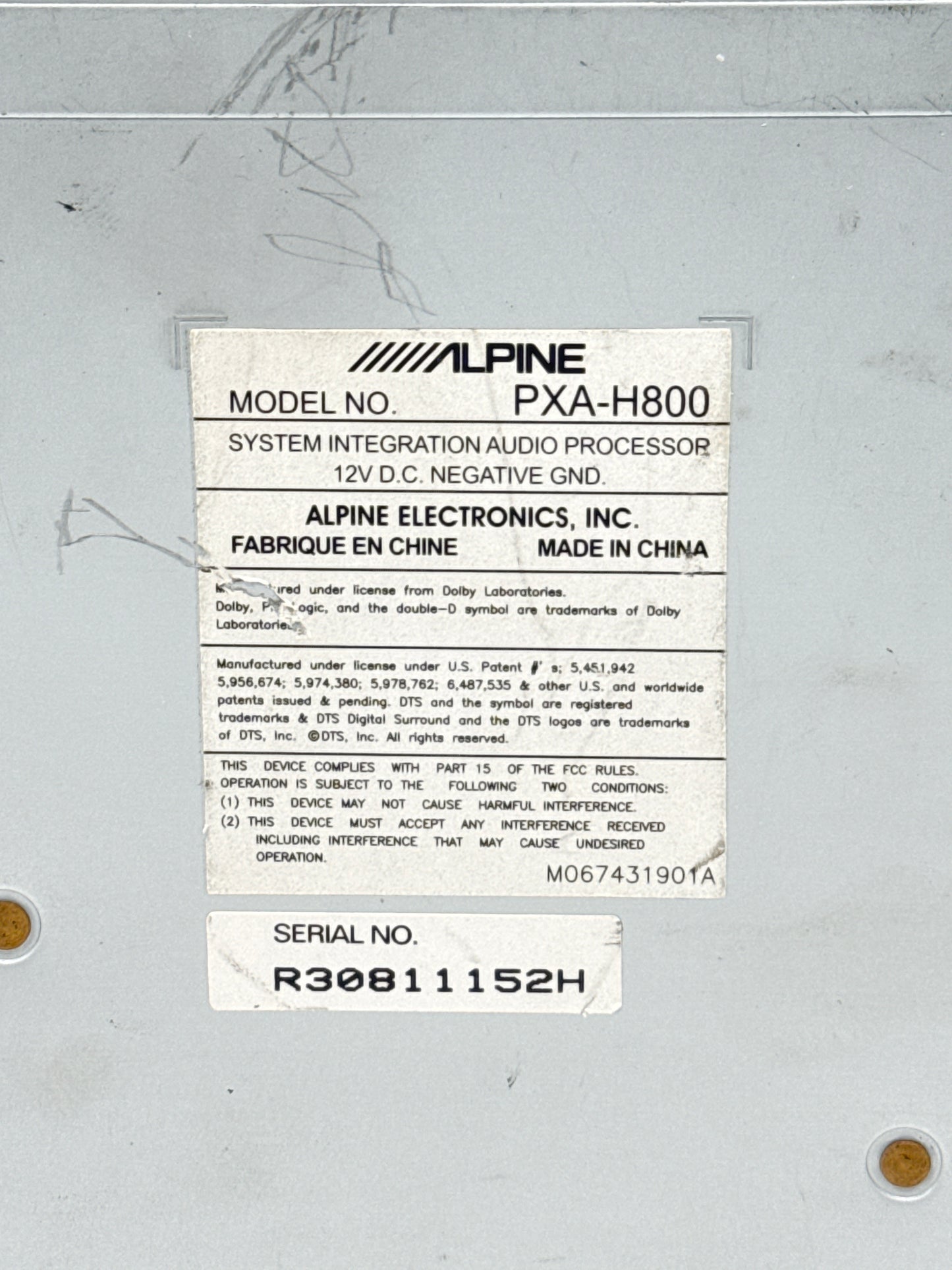 Alpine PXA-H800 Car Audio Sound Processor